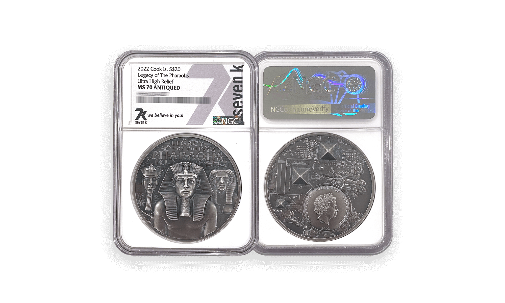 Legacy of the Pharaohs Antique finish 3 oz Silver MS70 2022