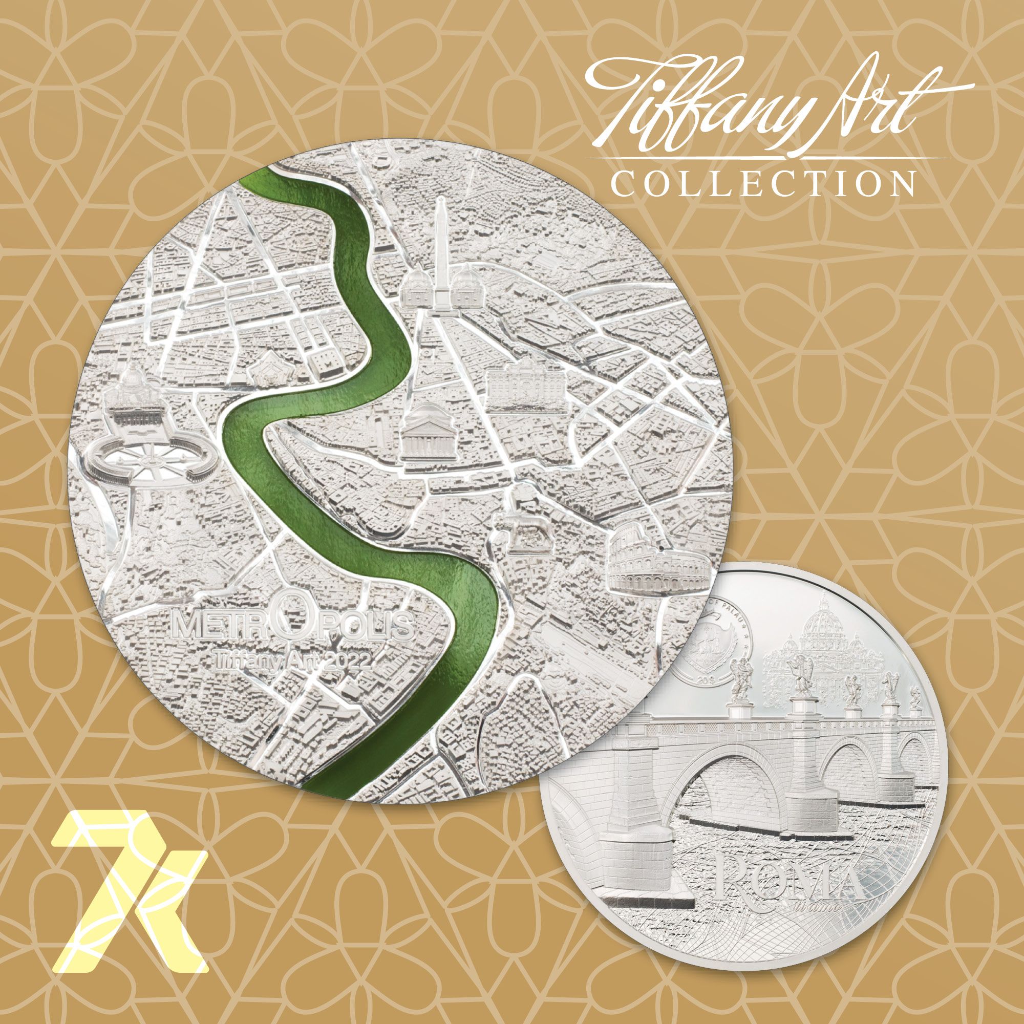 2022 Tiffany Art Metropolis Roma 3oz Silver Coin