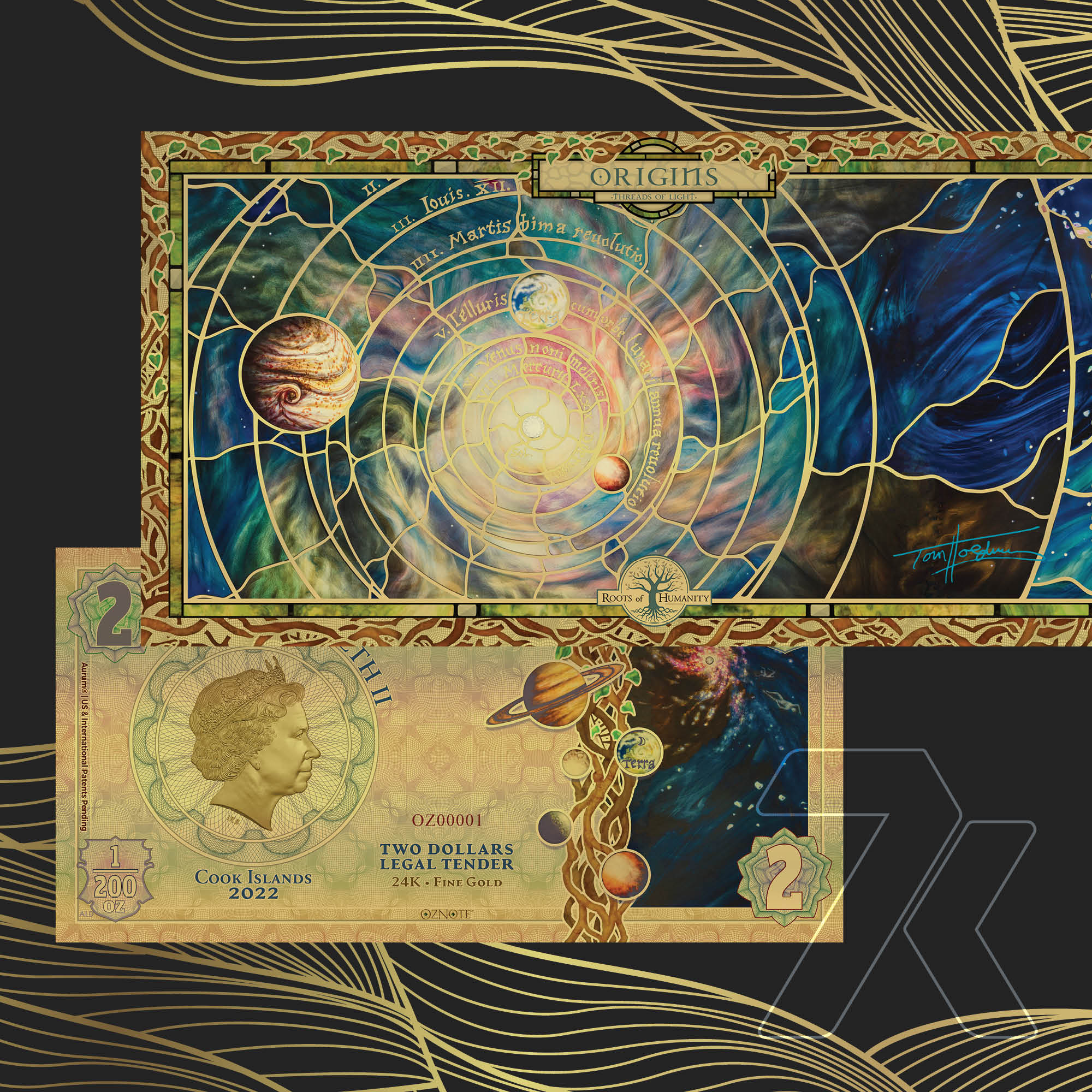 2022 Threads of Light Origins 1/200th oz Gold Note