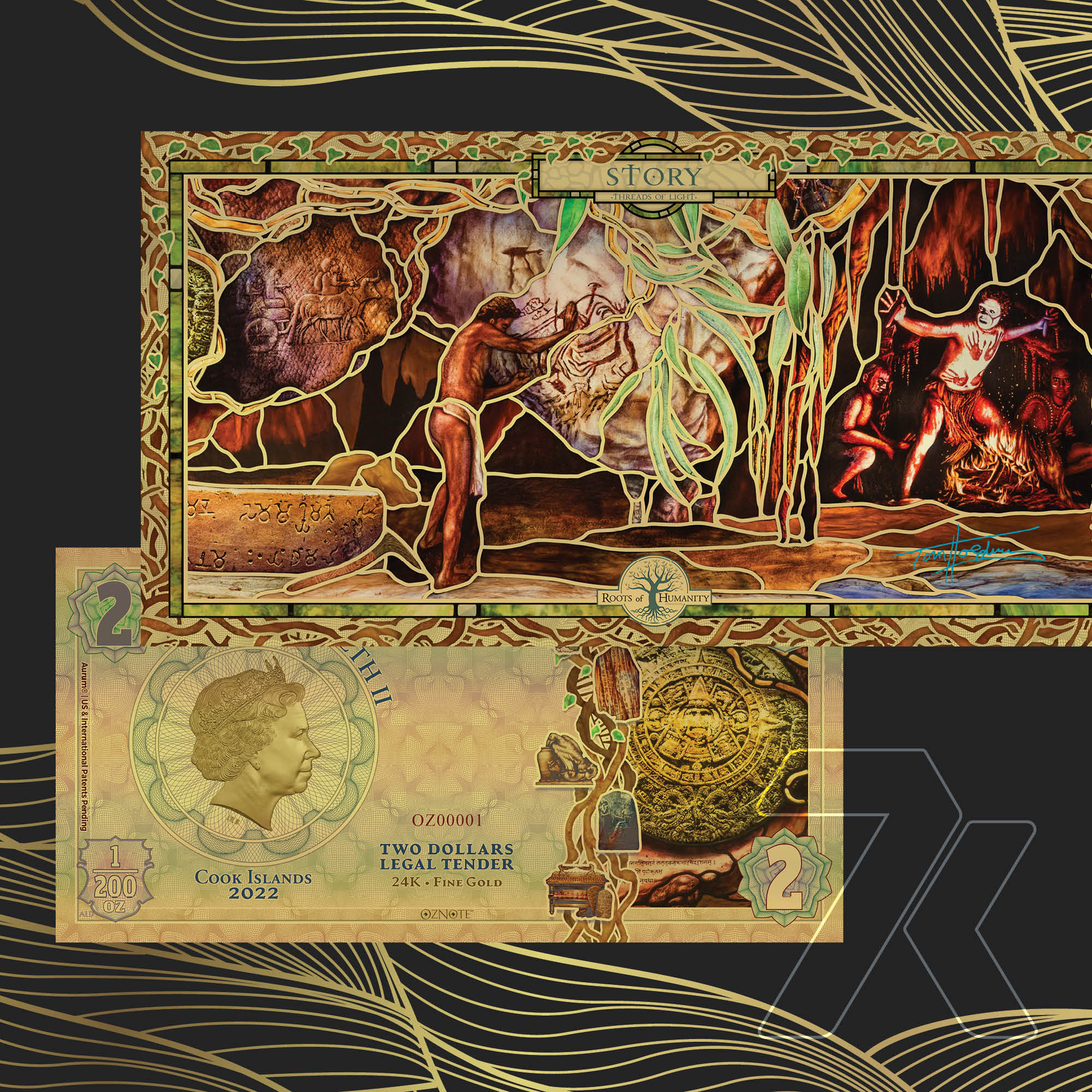 2022 Threads of Light Story 1/200th oz Gold Note