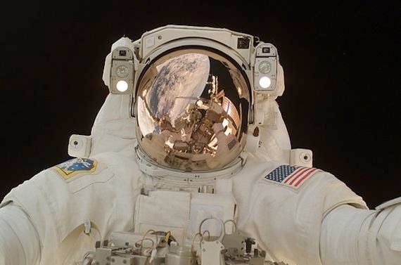 Gold Visor on Astronaut Helmet