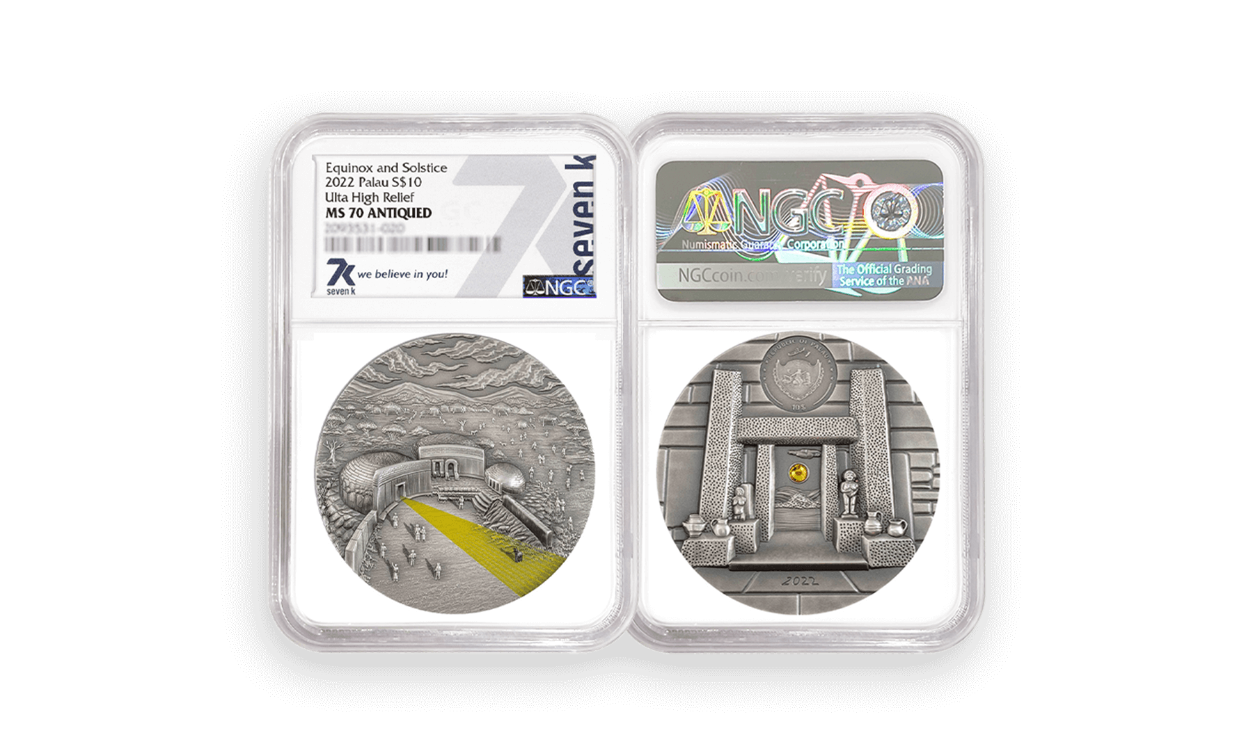 2022 Equinox & Solstice Mnajdra Temple 2oz Silver Coin MS70
