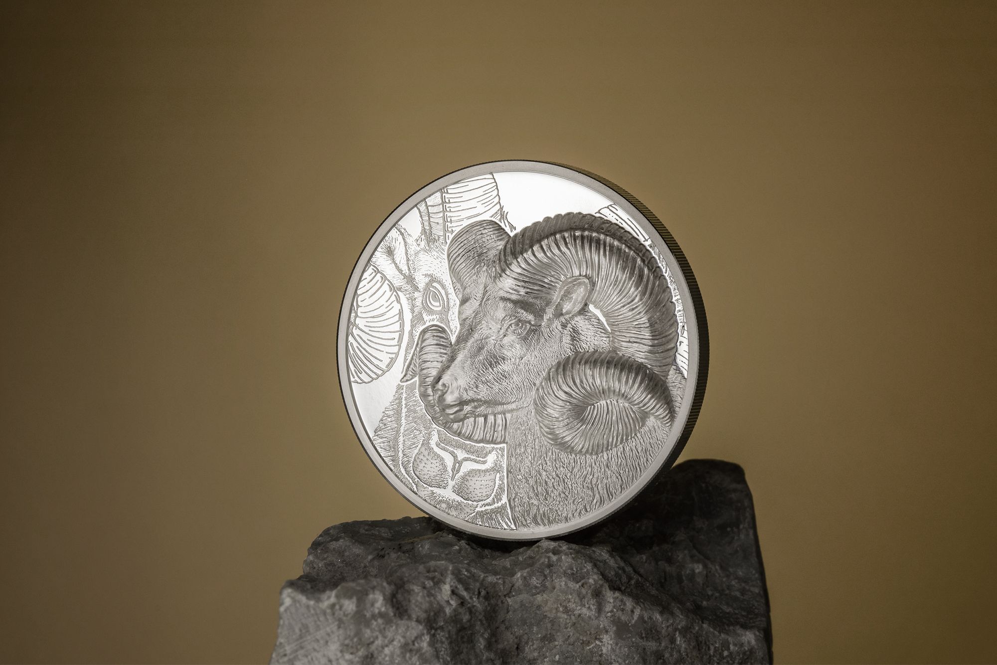 2022 Wild Mongolia Magnificent Argali 3 oz Silver Coin