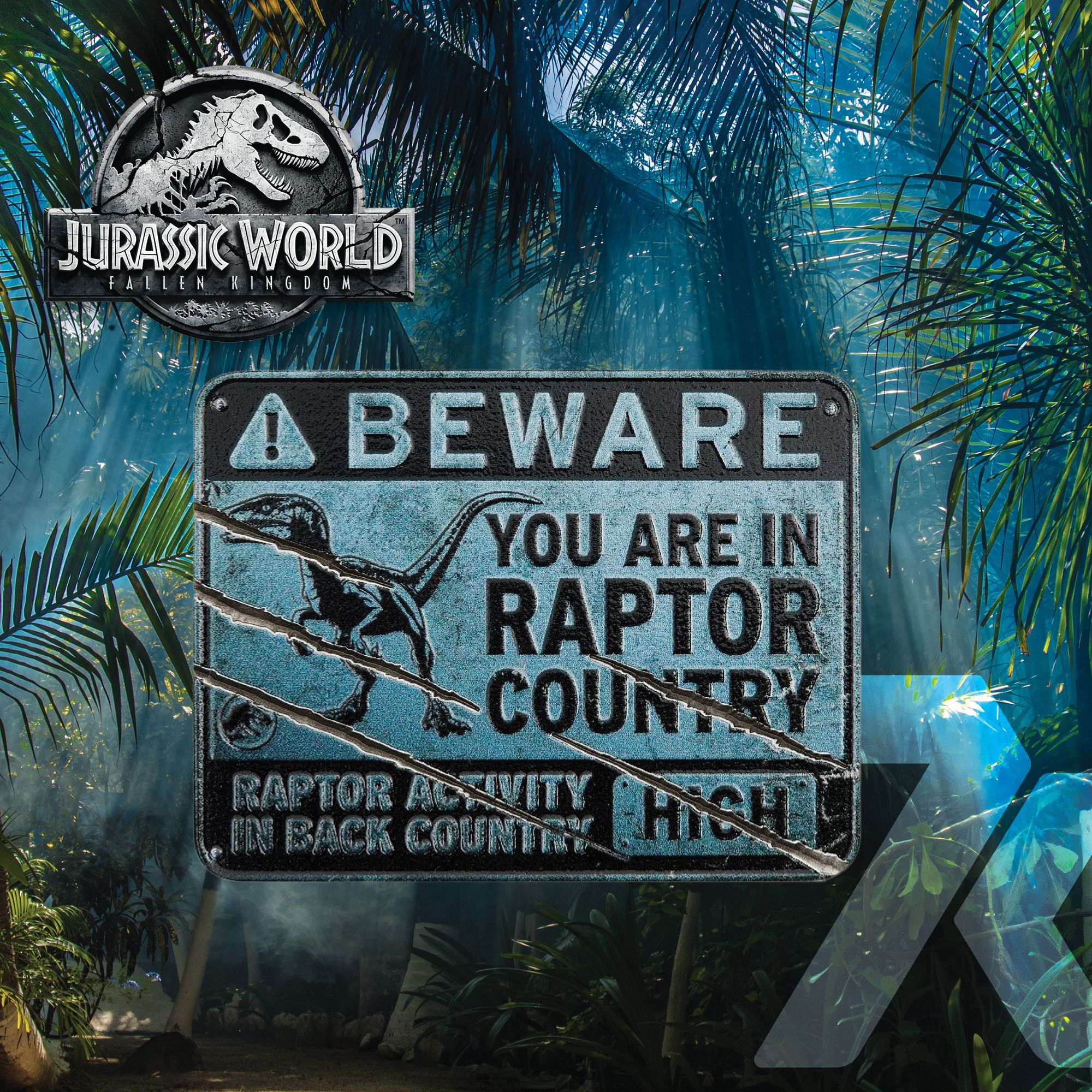 2022 Jurassic World Raptor Country Sign Shaped 2oz Silver Coin