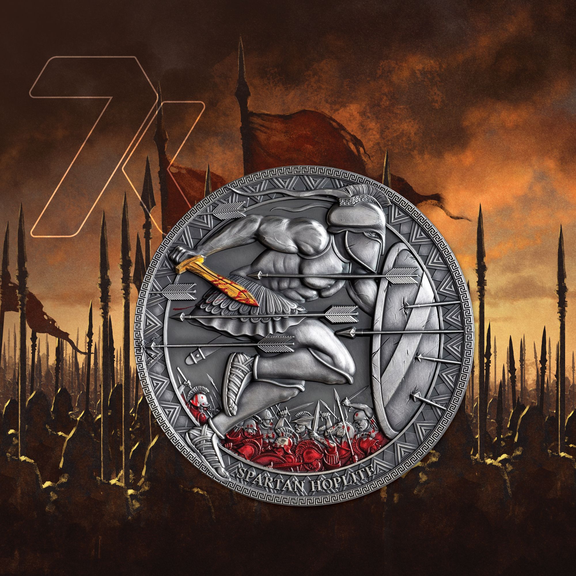 2021 Legendary Warriors Spartan Hoplite 15gram Silver Coin