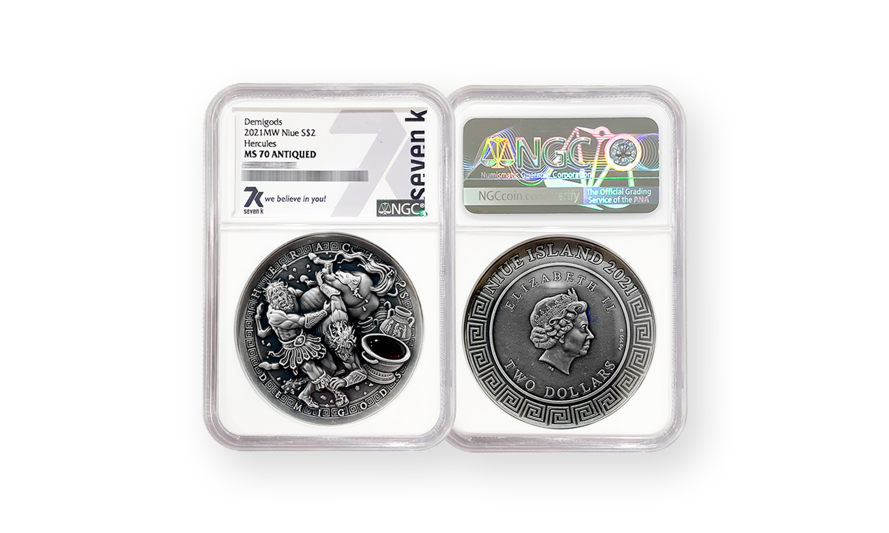 2021 Demigods Hercules 2 oz Silver Coin MS70