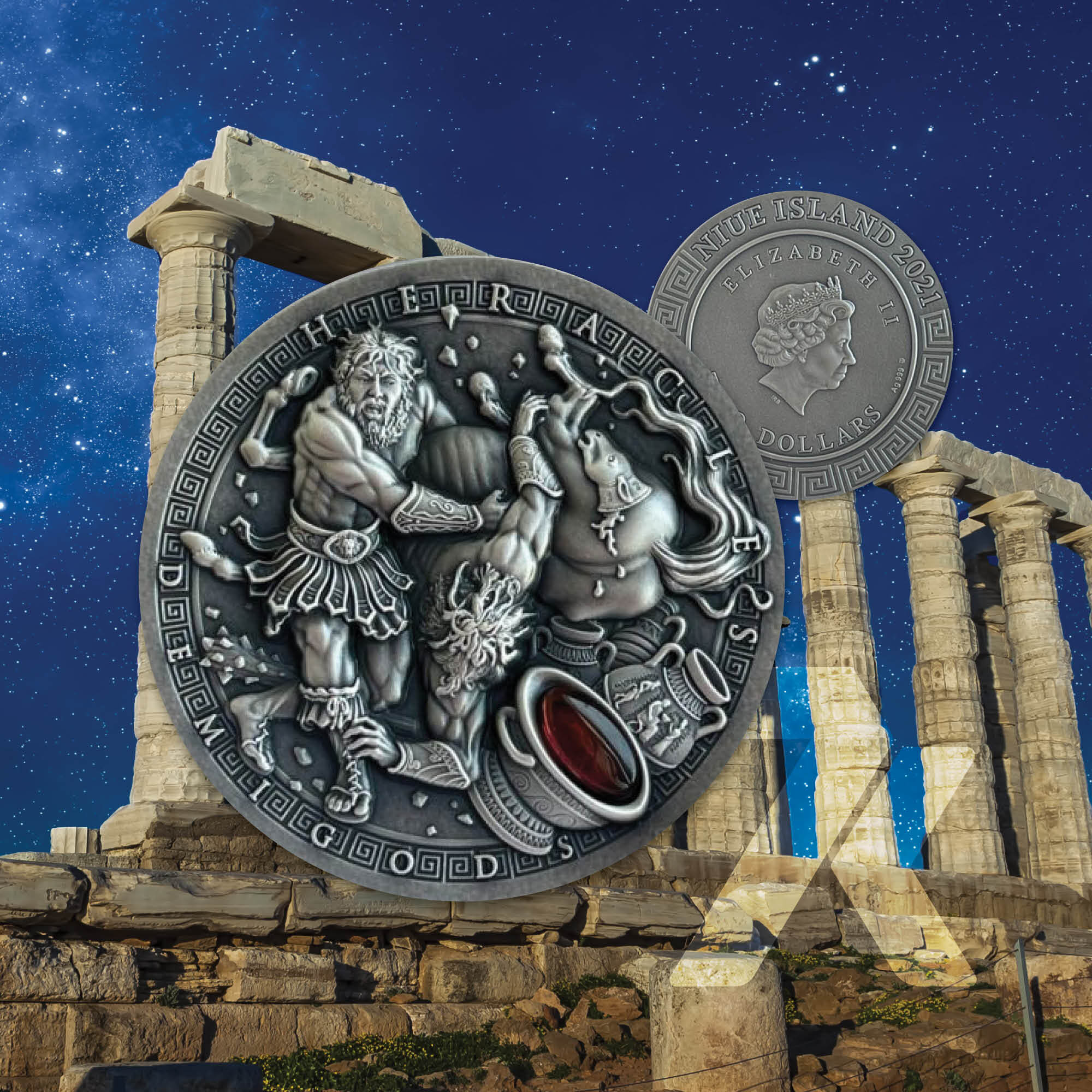 2021 Demigods Hercules 2 oz Silver Coin