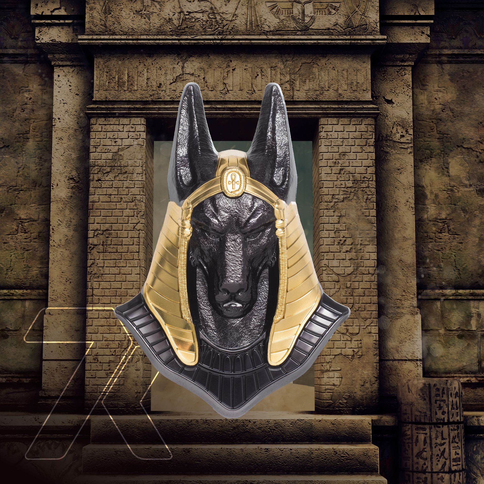 2020 Egyptian Art 3D Anubis 3 oz Silver Coin