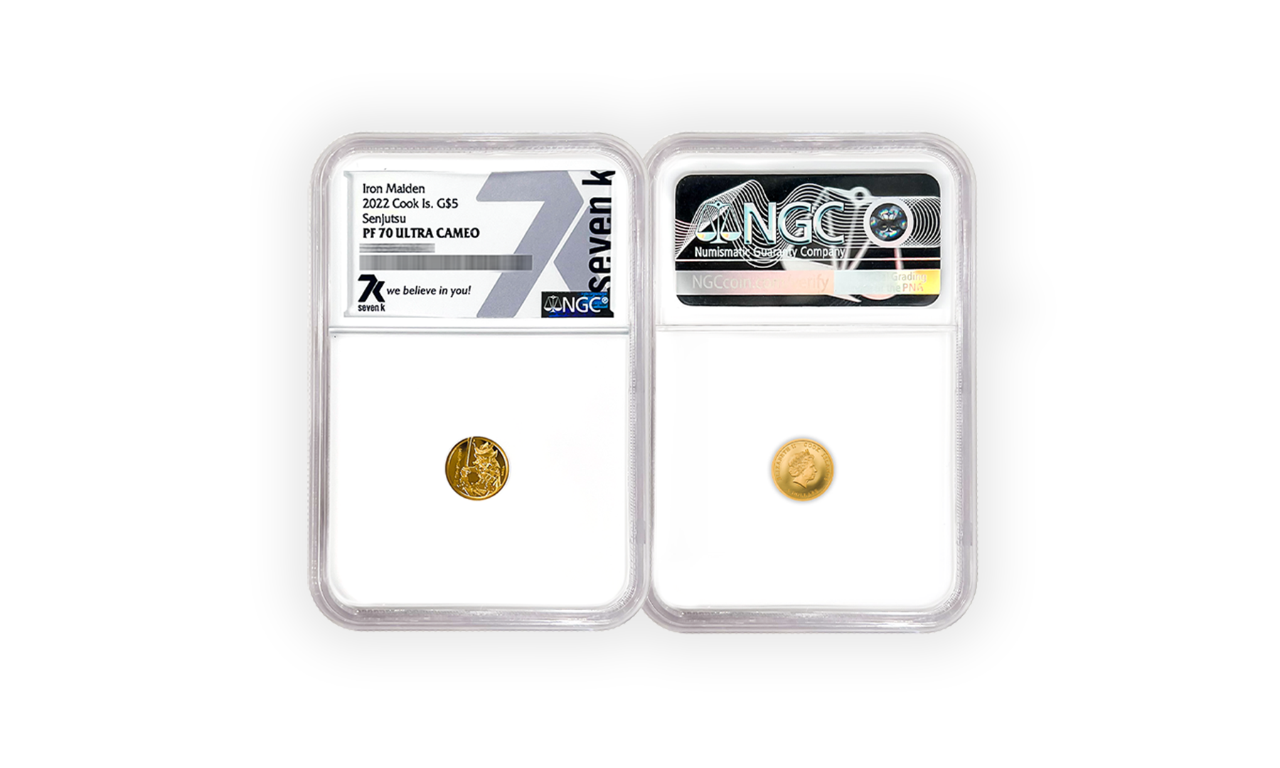 2022 Iron Maiden Senjutsu 1/2 gram Gold Coin PF70