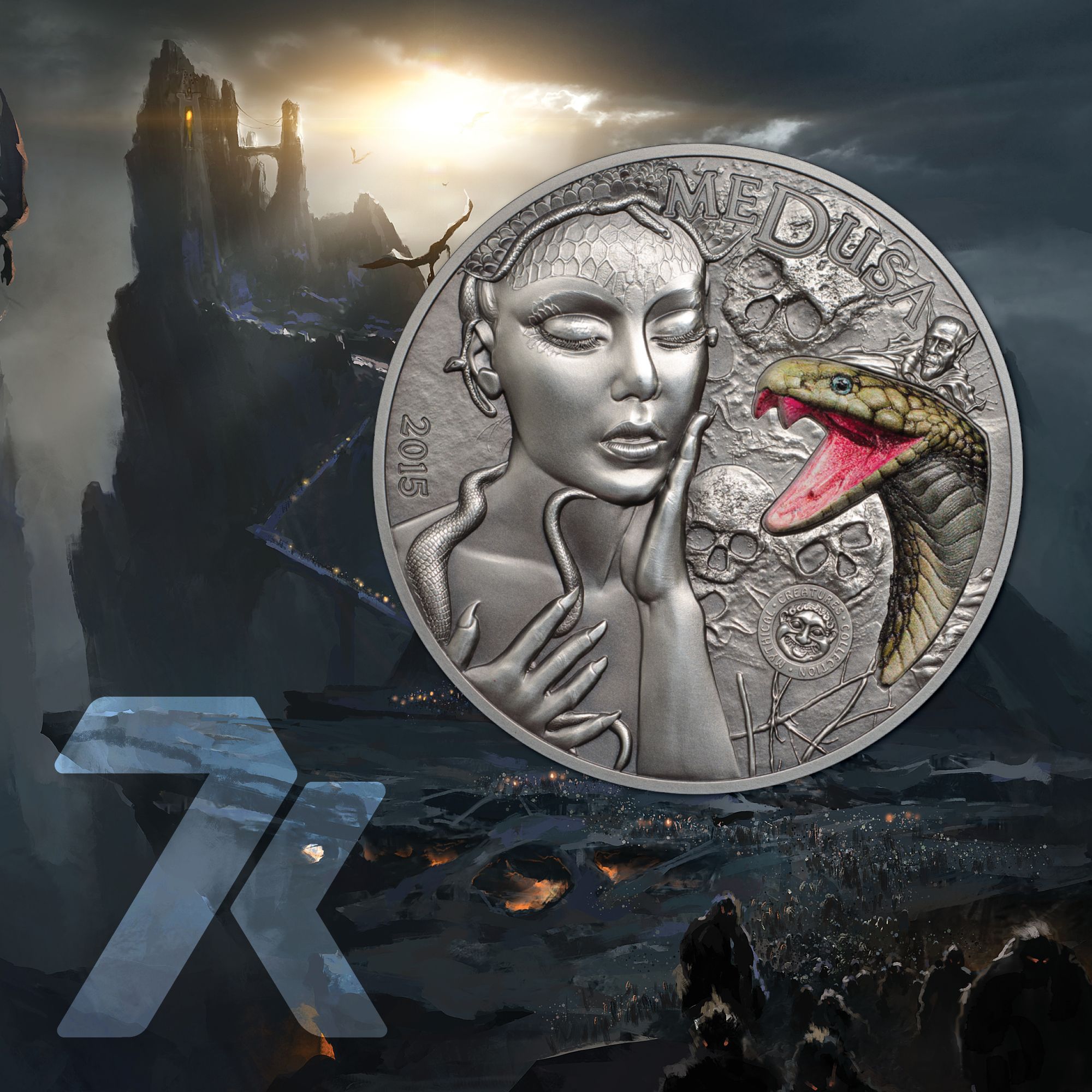 2015 Mythical Creatures Medusa 2 oz Silver Coin