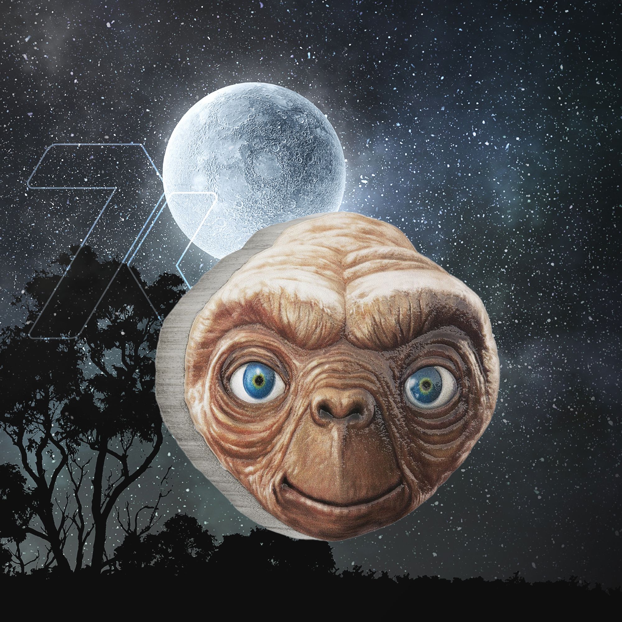 2022 E.T. 40th anniversary The Extra-Terrestrial E.T Shaped Coin 2 oz Silver Coin