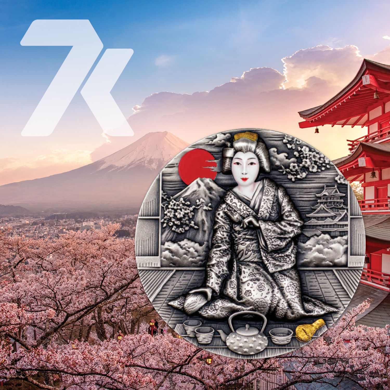 2019 Geisha 2 oz Silver Coin