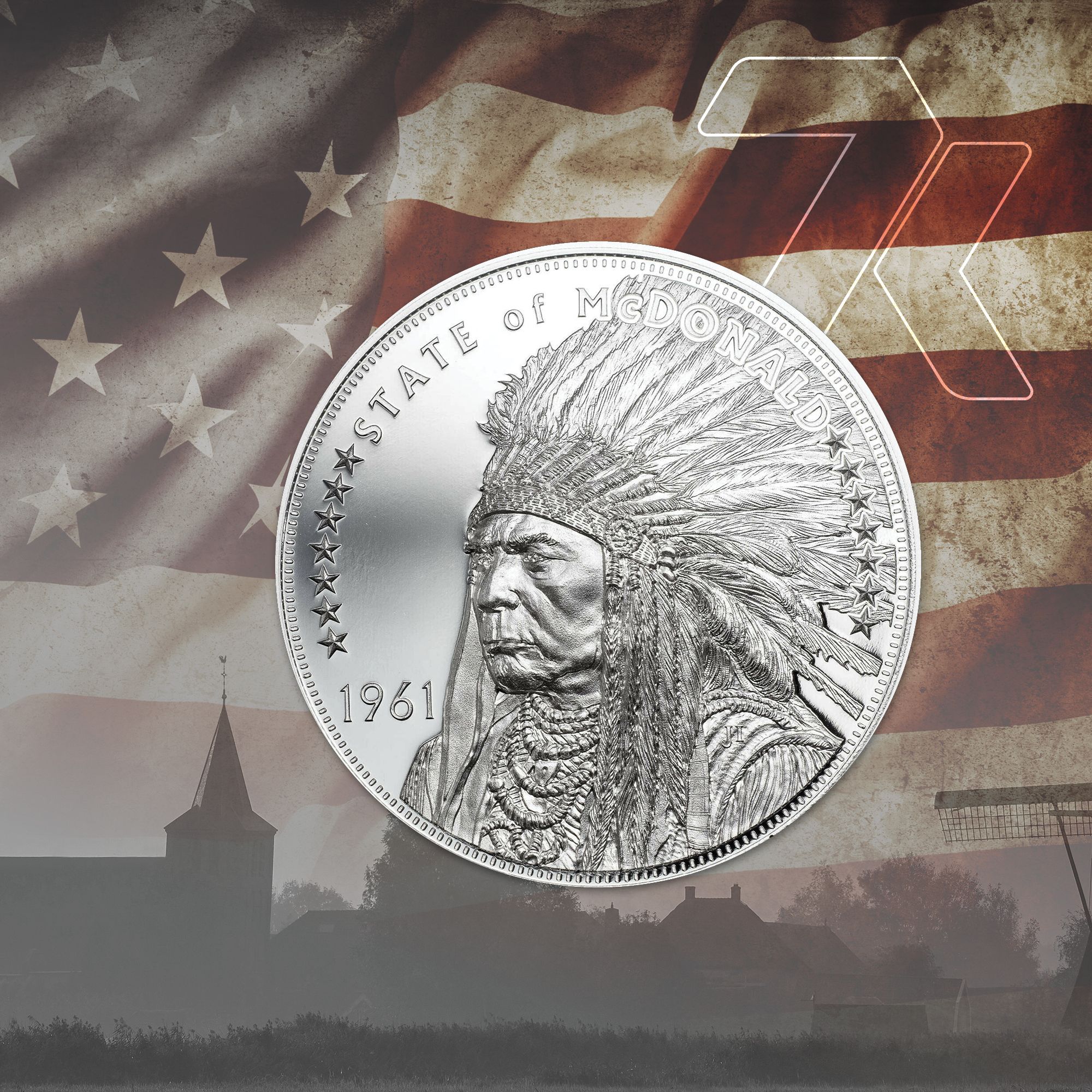 2020 Lost States of America McDonald 1 oz Silver Coin