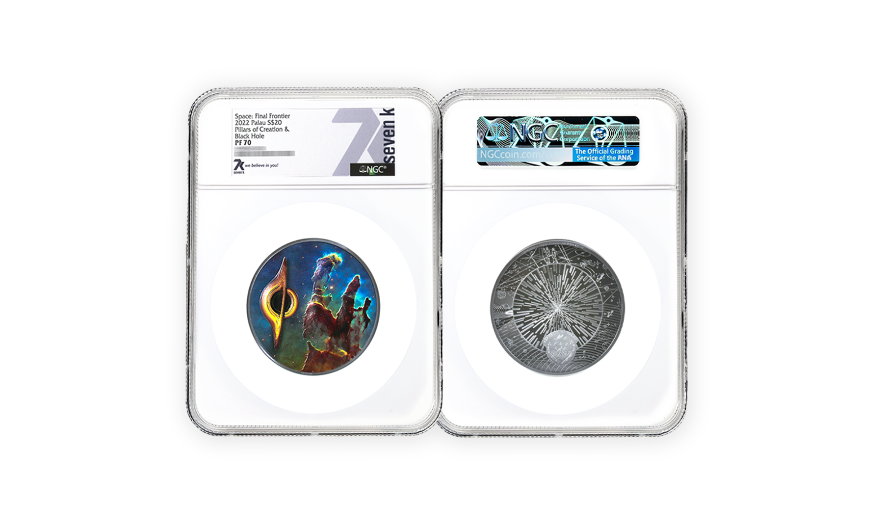 2022 Space the Final Frontier Black Hole & Pillars of Creation Nebula 3 oz Silver Coin PF70