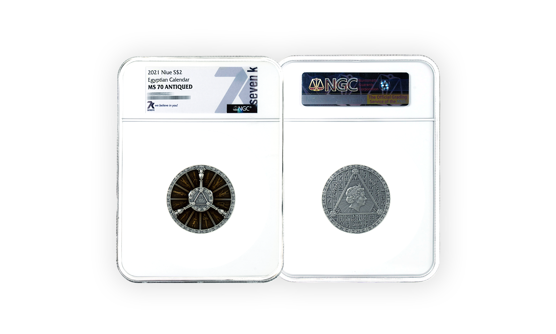 2021 Egyptian Calendar 2 oz Silver Coin MS70