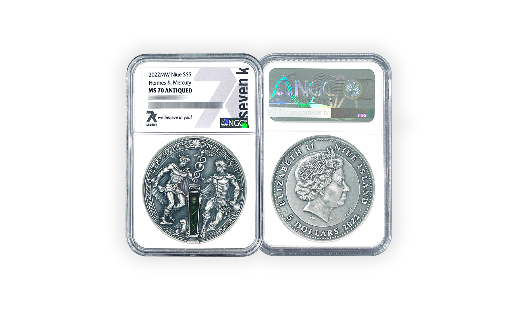 cury 2 oz Silver Coin MS70