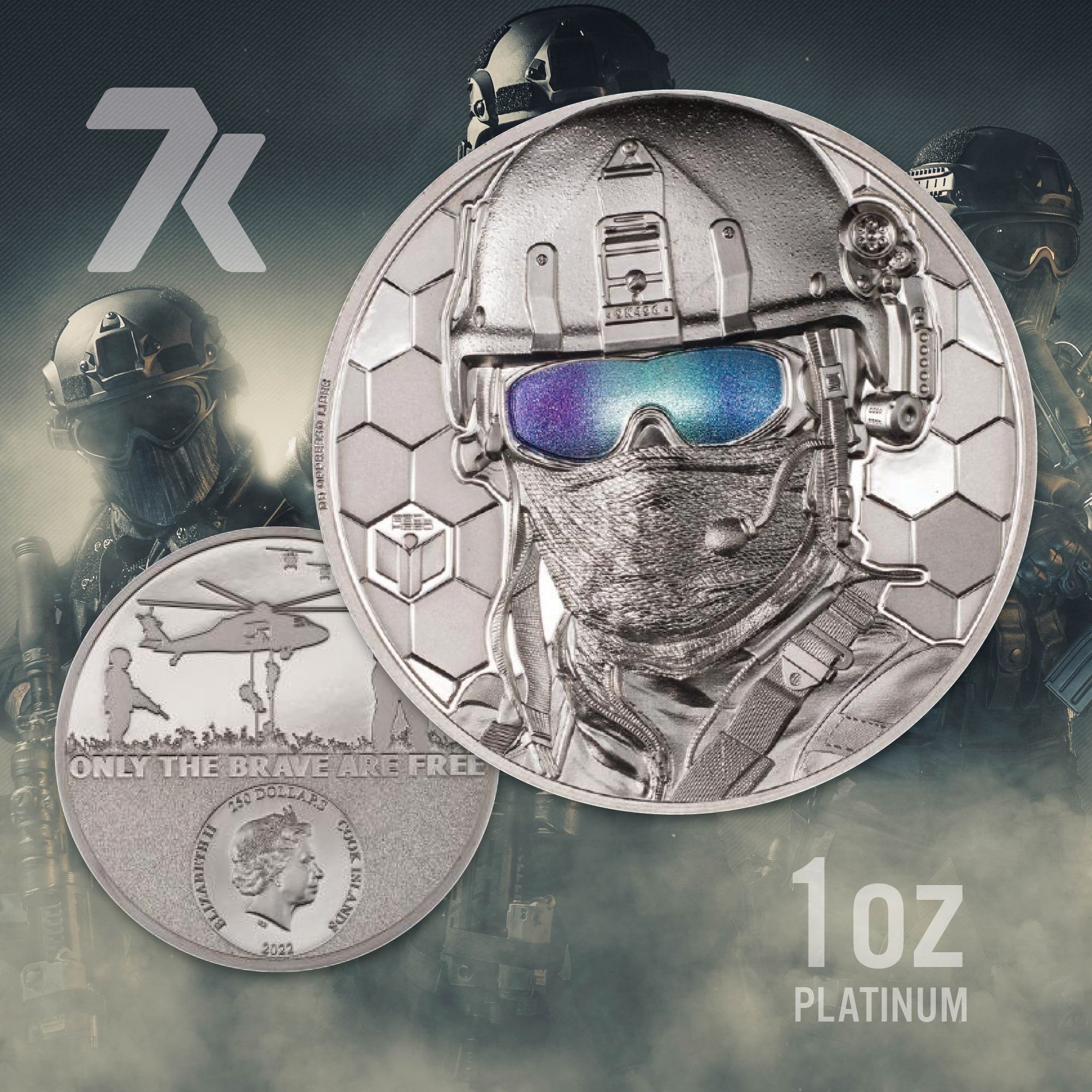 2022 Real Heroes Special Forces 1 oz Platinum Coin
