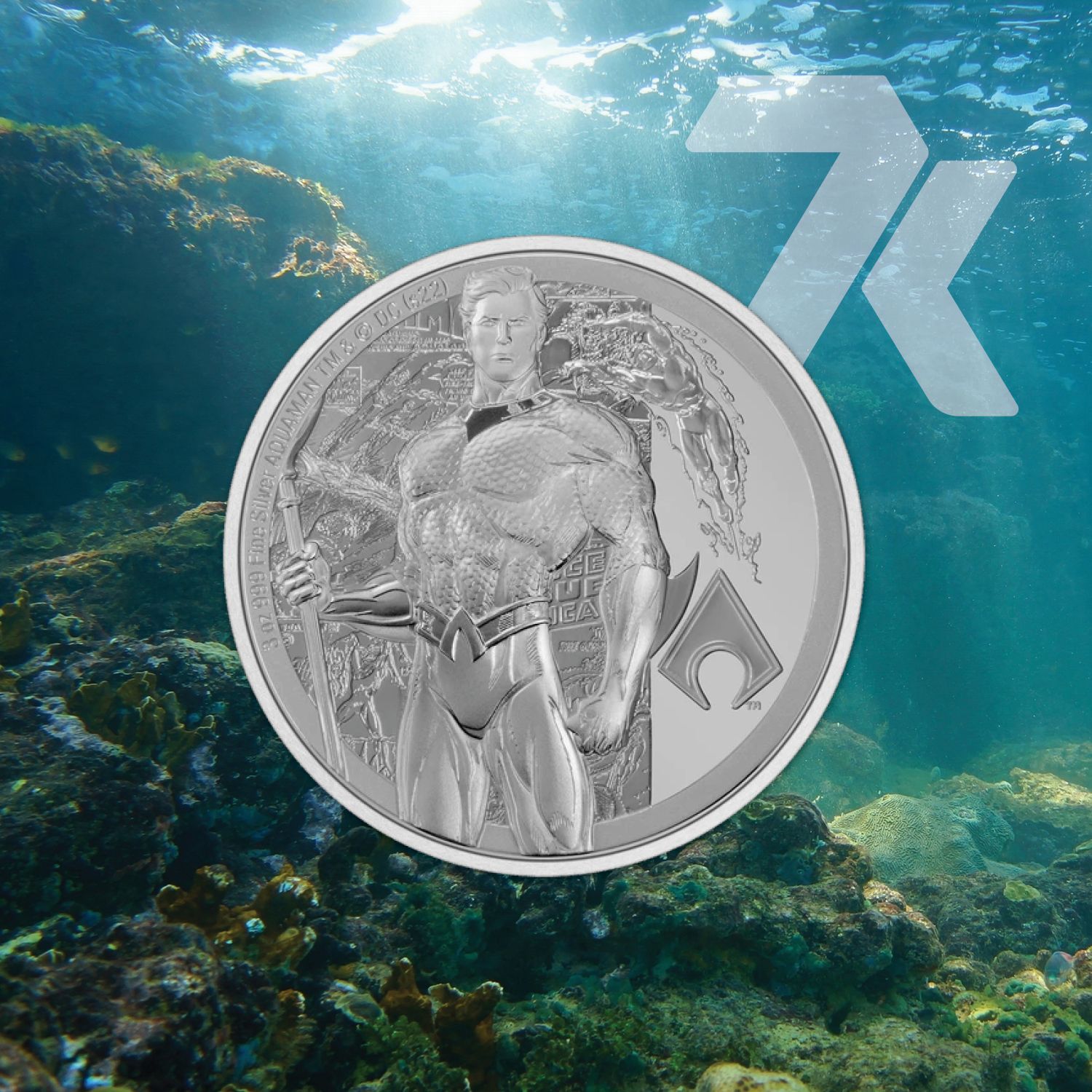 2022 DC Comics Aquaman 3 oz Silver Coin