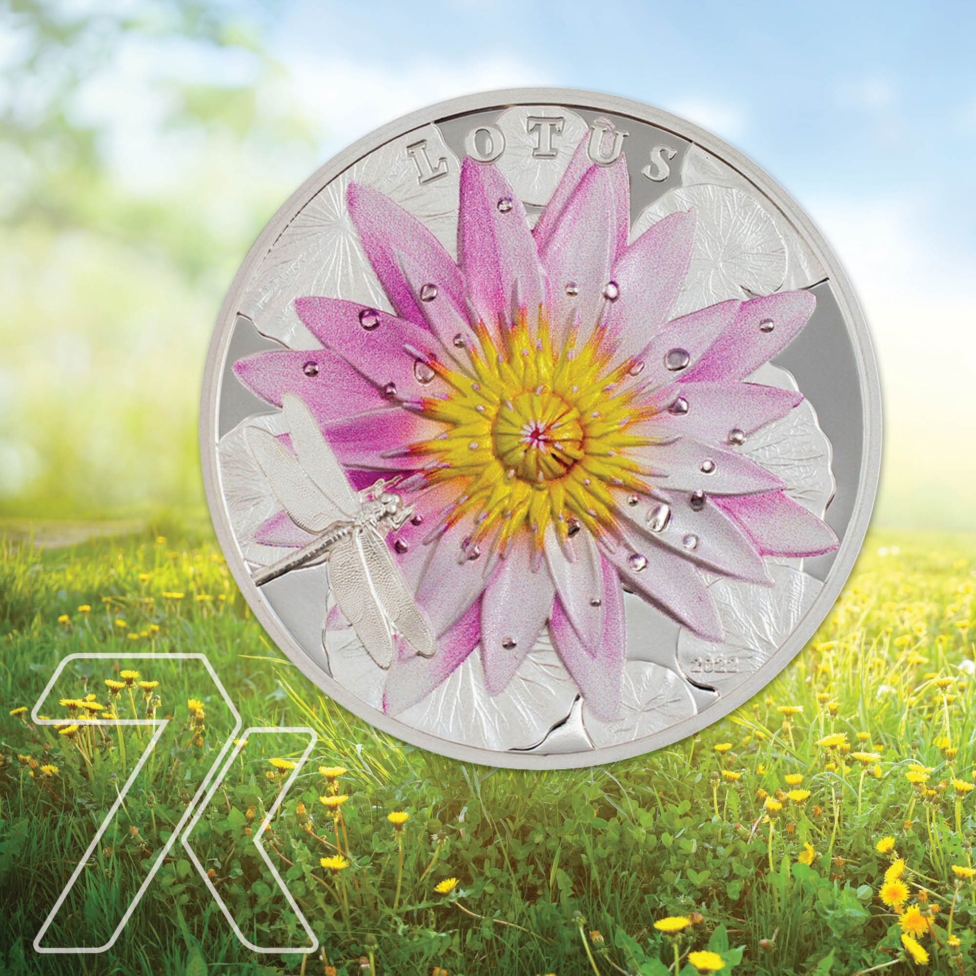 2022 Flower Series Lotus 2 oz Silver Coin
