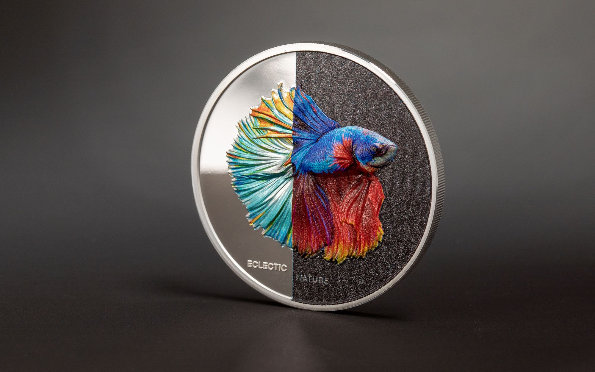 2021 Eclectic Nature Fighting Fish 1 oz Silver Coin