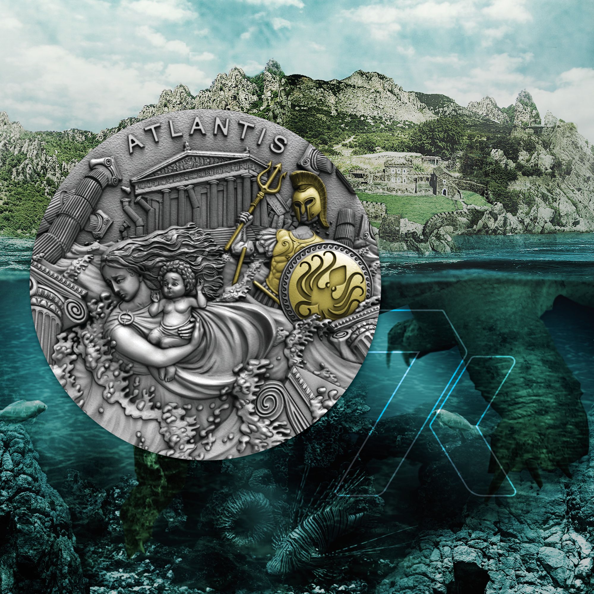 2021 Legendary Lands Atlantis 2 oz Silver Coin 