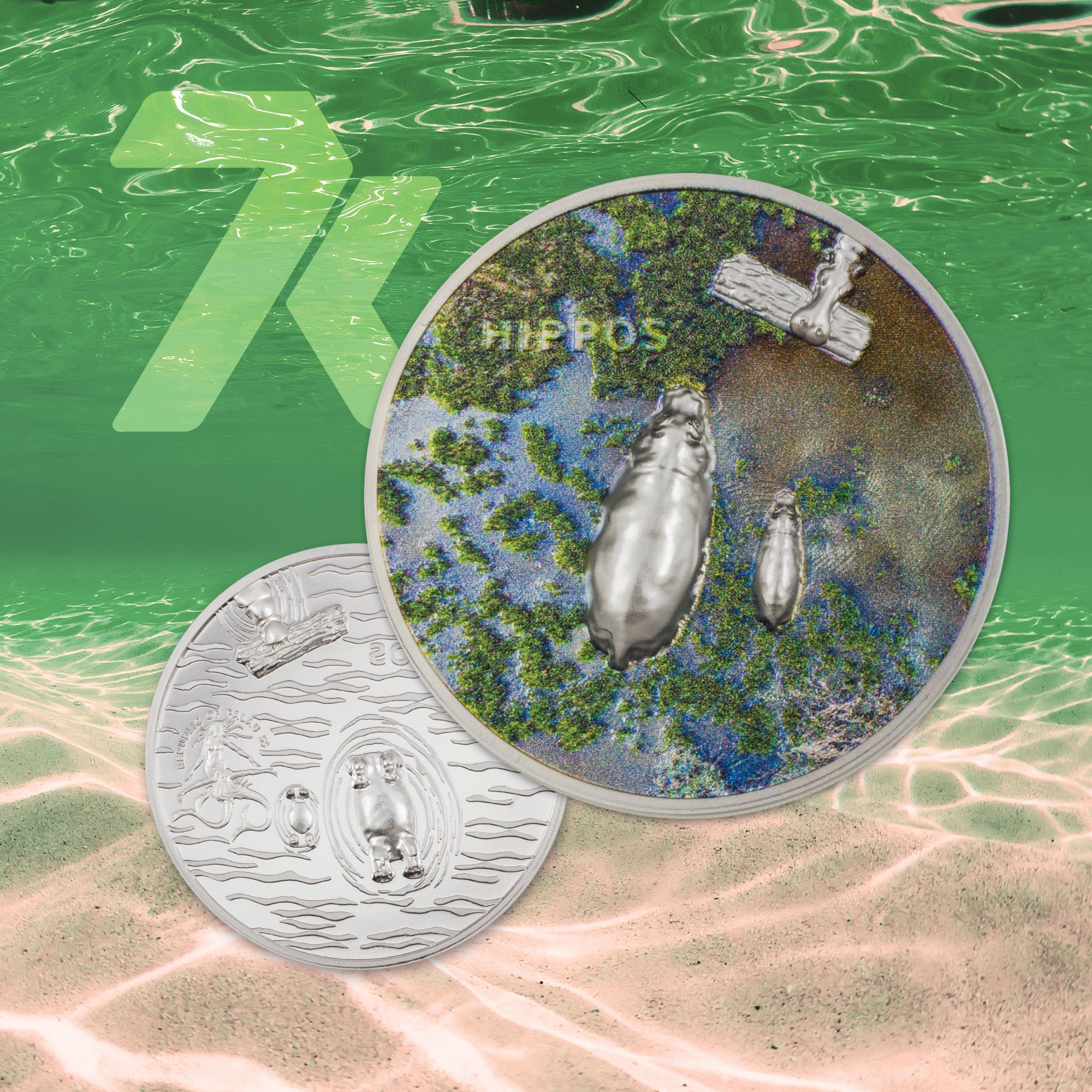 2023 Split Views Hippos 1 oz Silver Coin