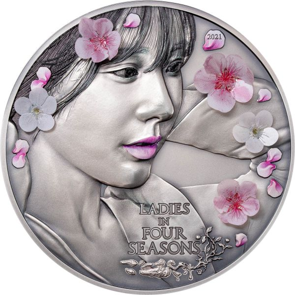 2021 Ladies in Four Seasons Cherry Blossom 5 oz Silver Coin