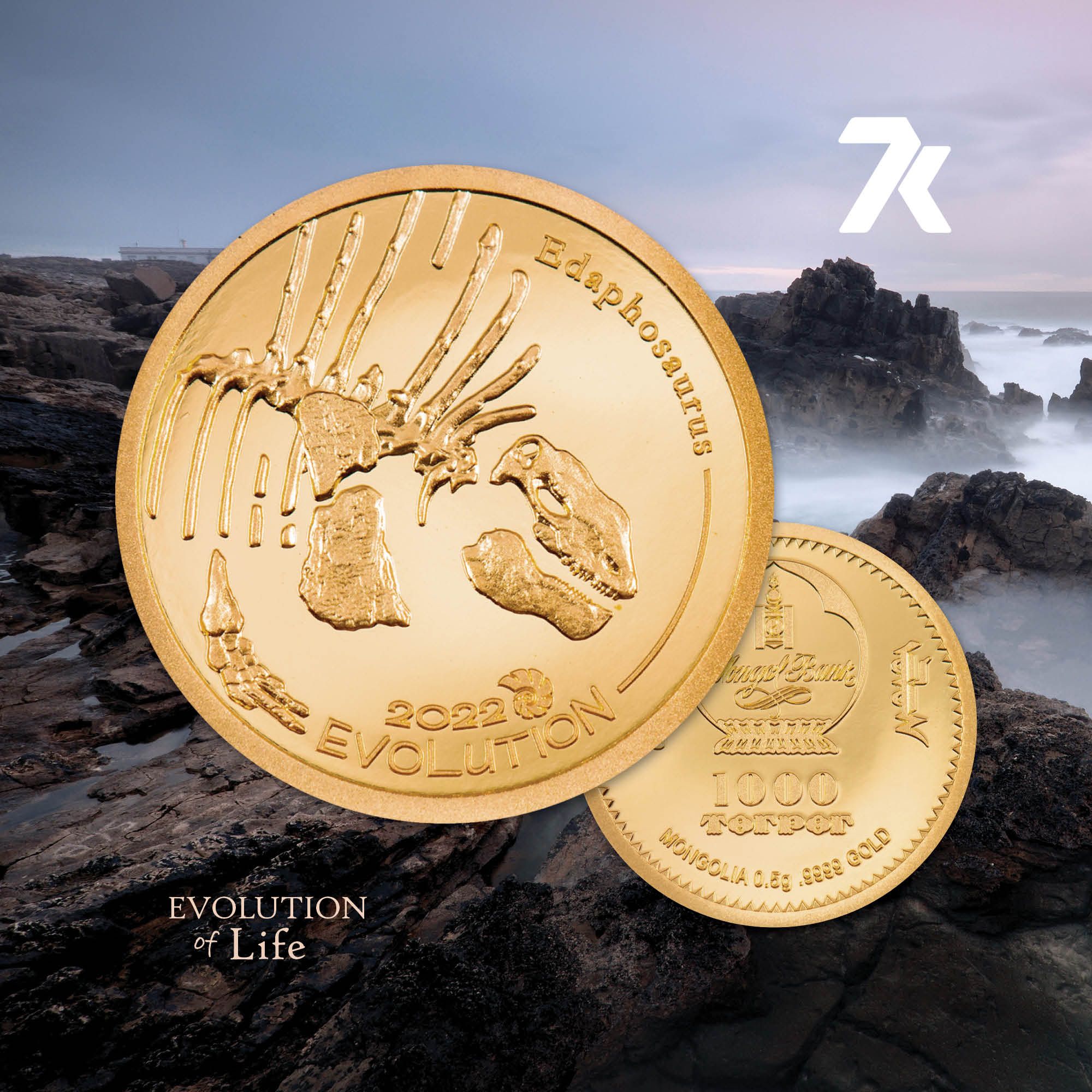 2022 Evolution of Life Golden Edaphosaurus 1/2 gram Gold Coin