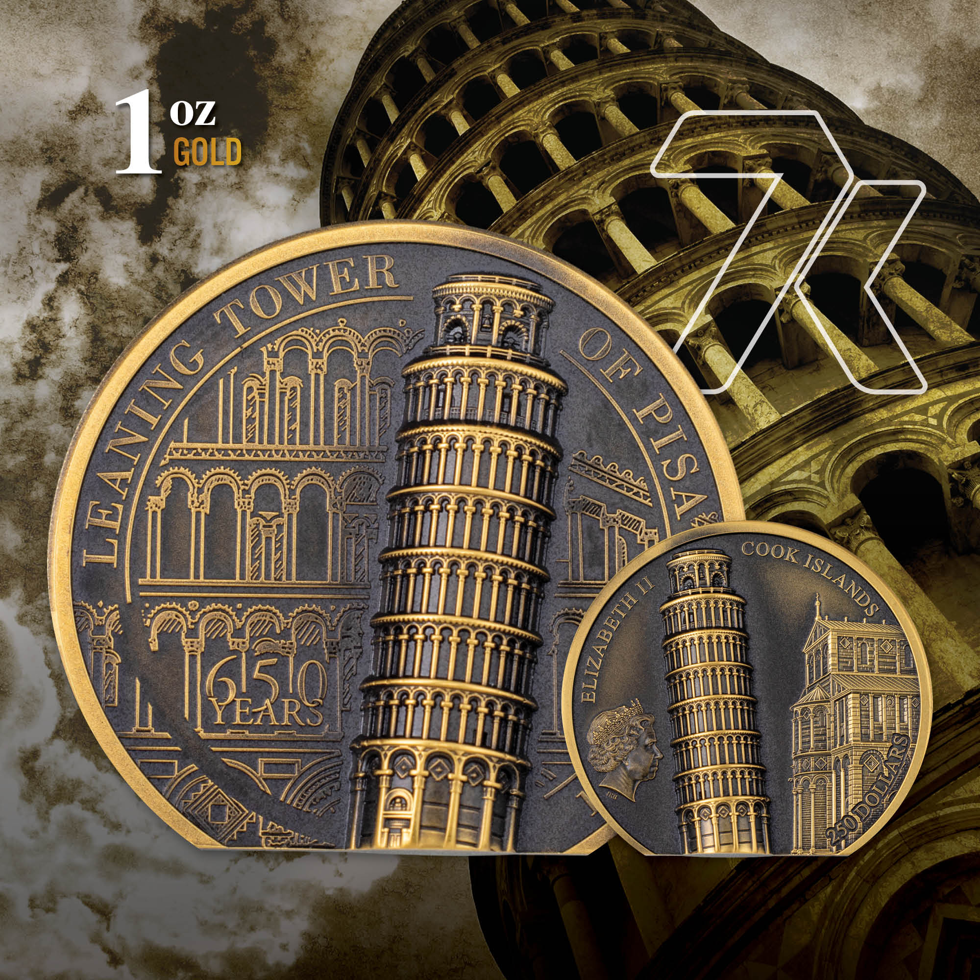 2022 Leaning Tower Of Pisa 1 oz Gold Coin