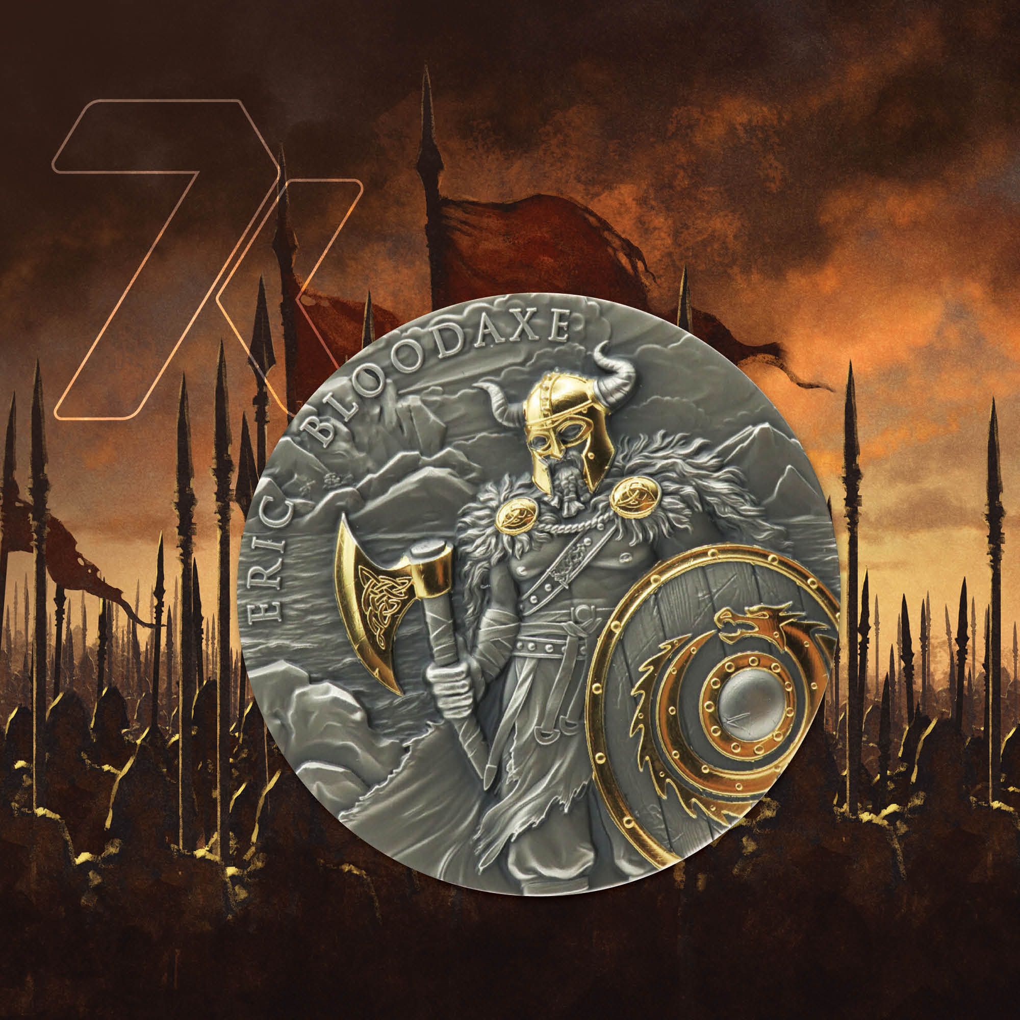 2023 Legendary Warriors Eric Bloodaxe 2 oz Silver Coin