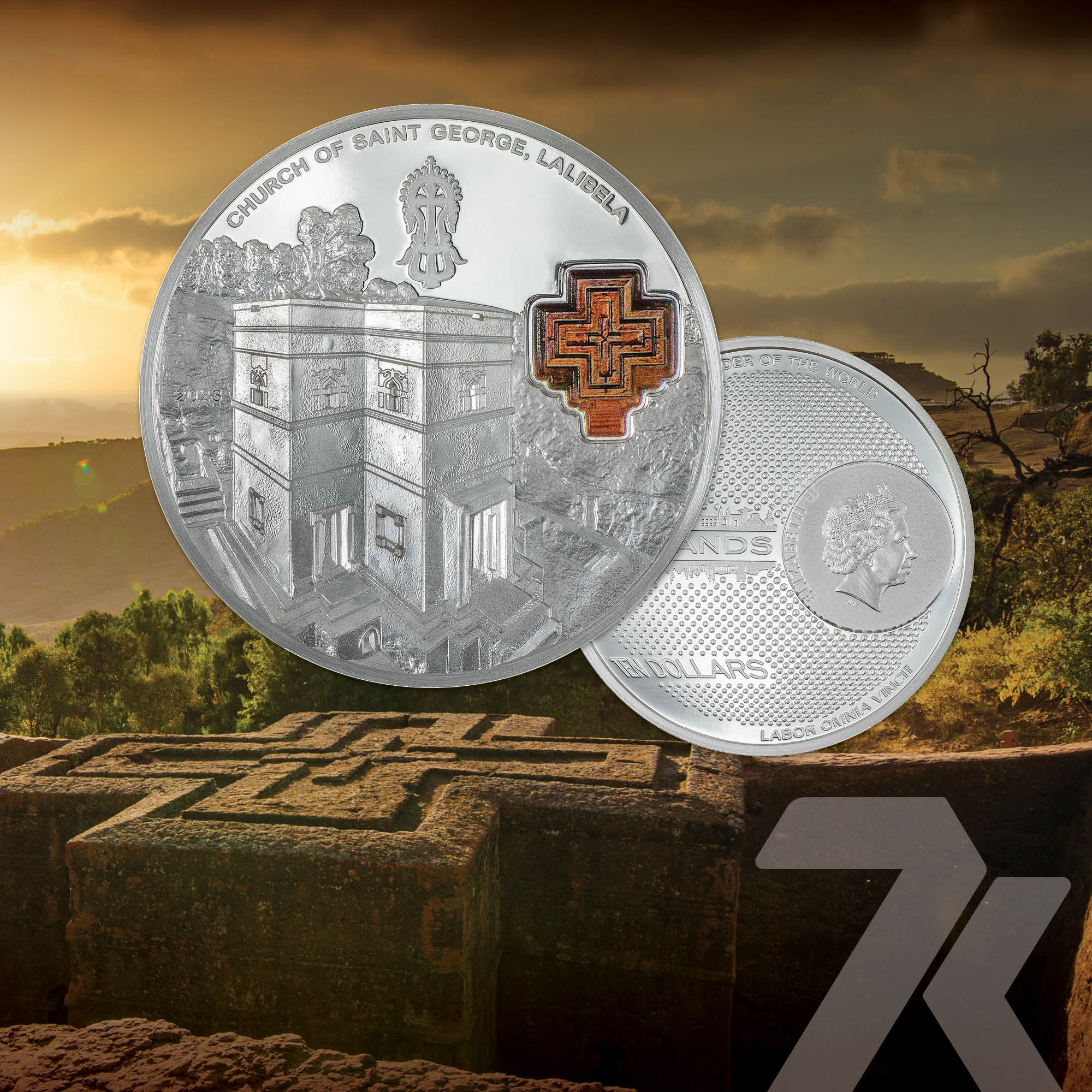 2023 8th Wonder Of The World Church of Saint George 2 oz Silver Coin