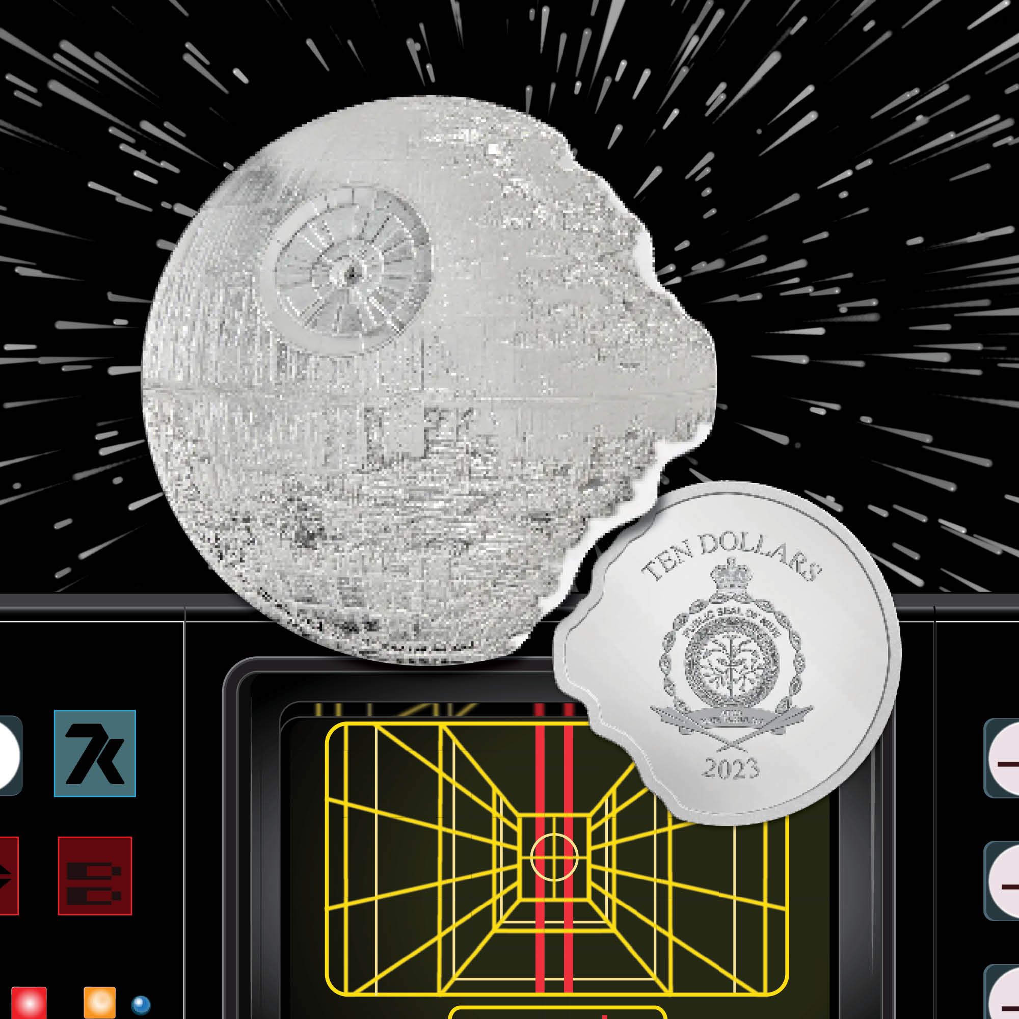 2023 Star Wars Death Star #2 Shaped 3 oz Silver Coin