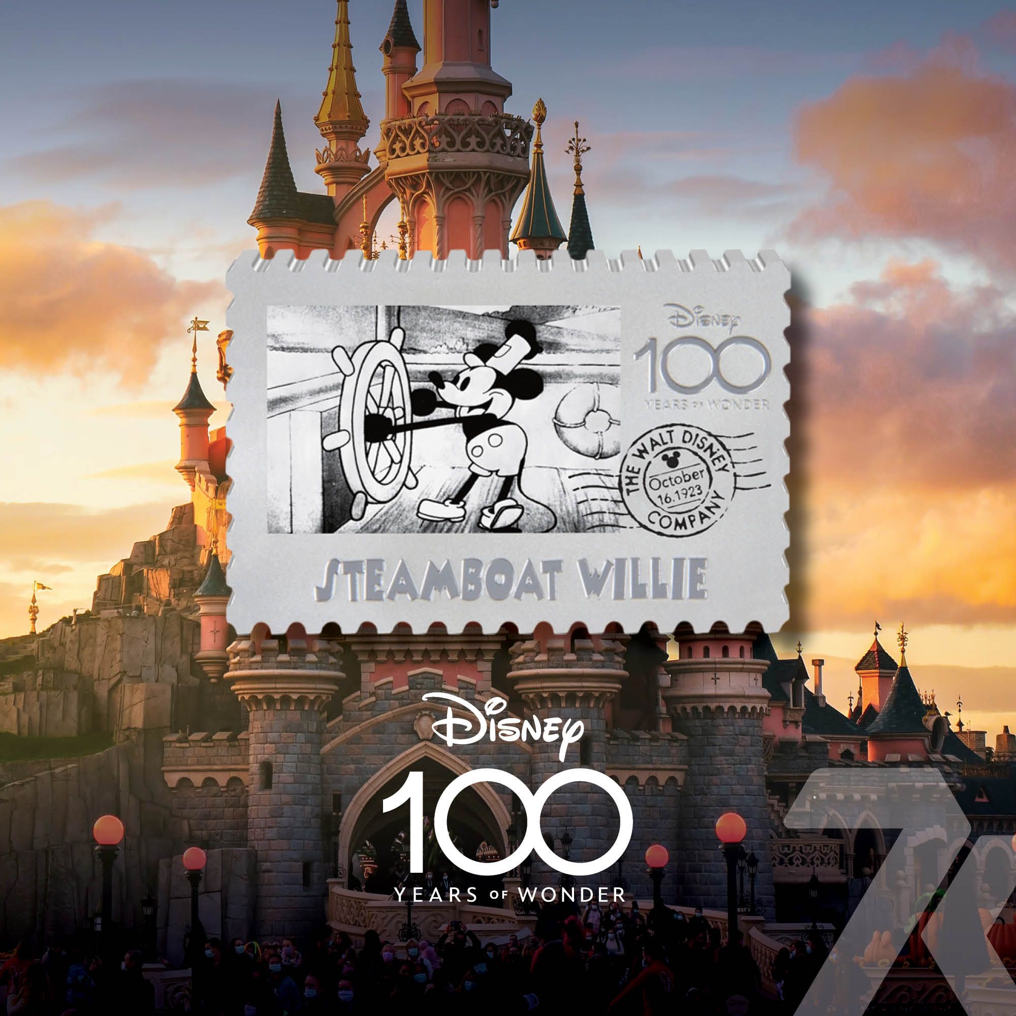 2023 Disney Stamp Steamboat Willie 1 oz Silver Coin