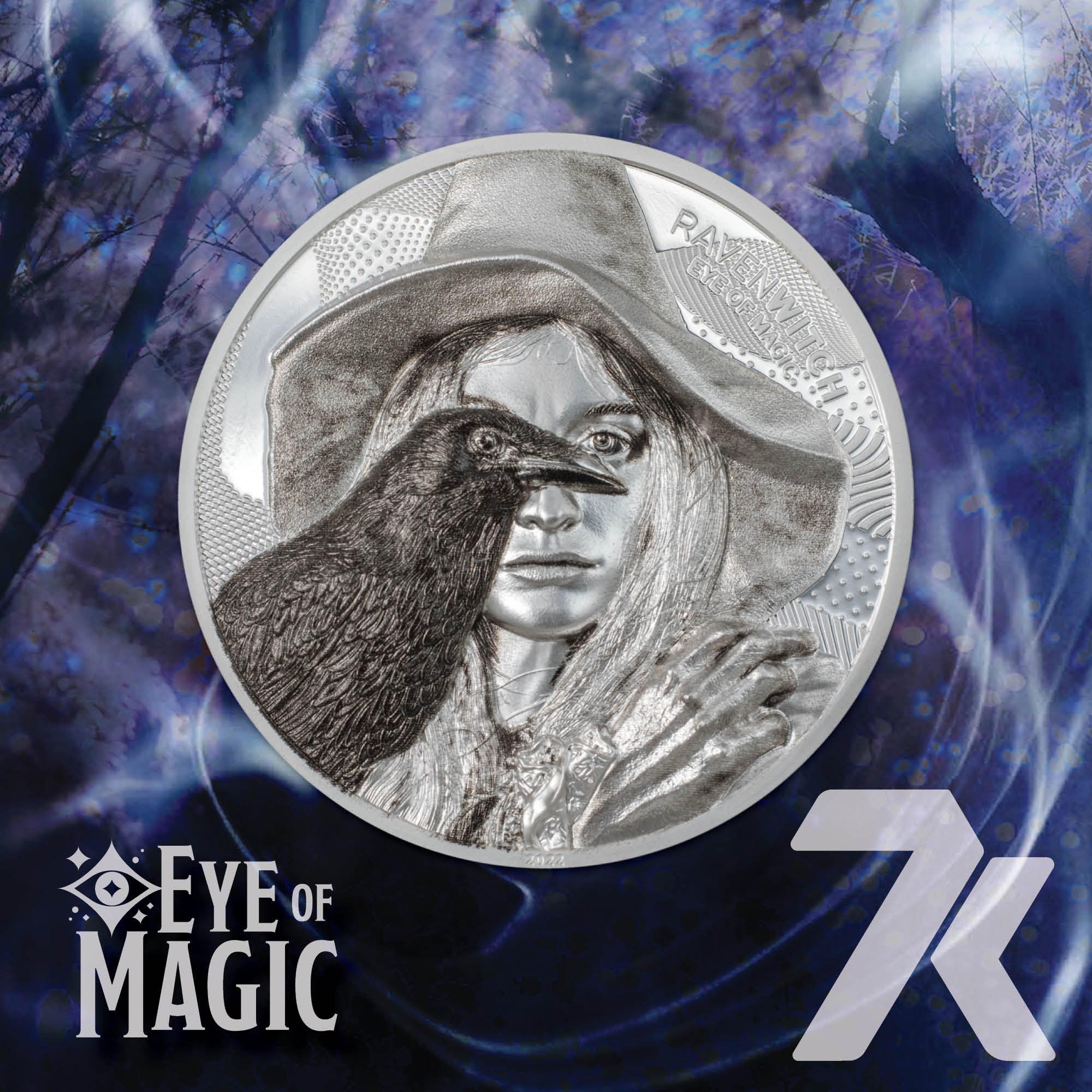 2022 Eye of Magic Raven Witch 2 oz Silver Coin