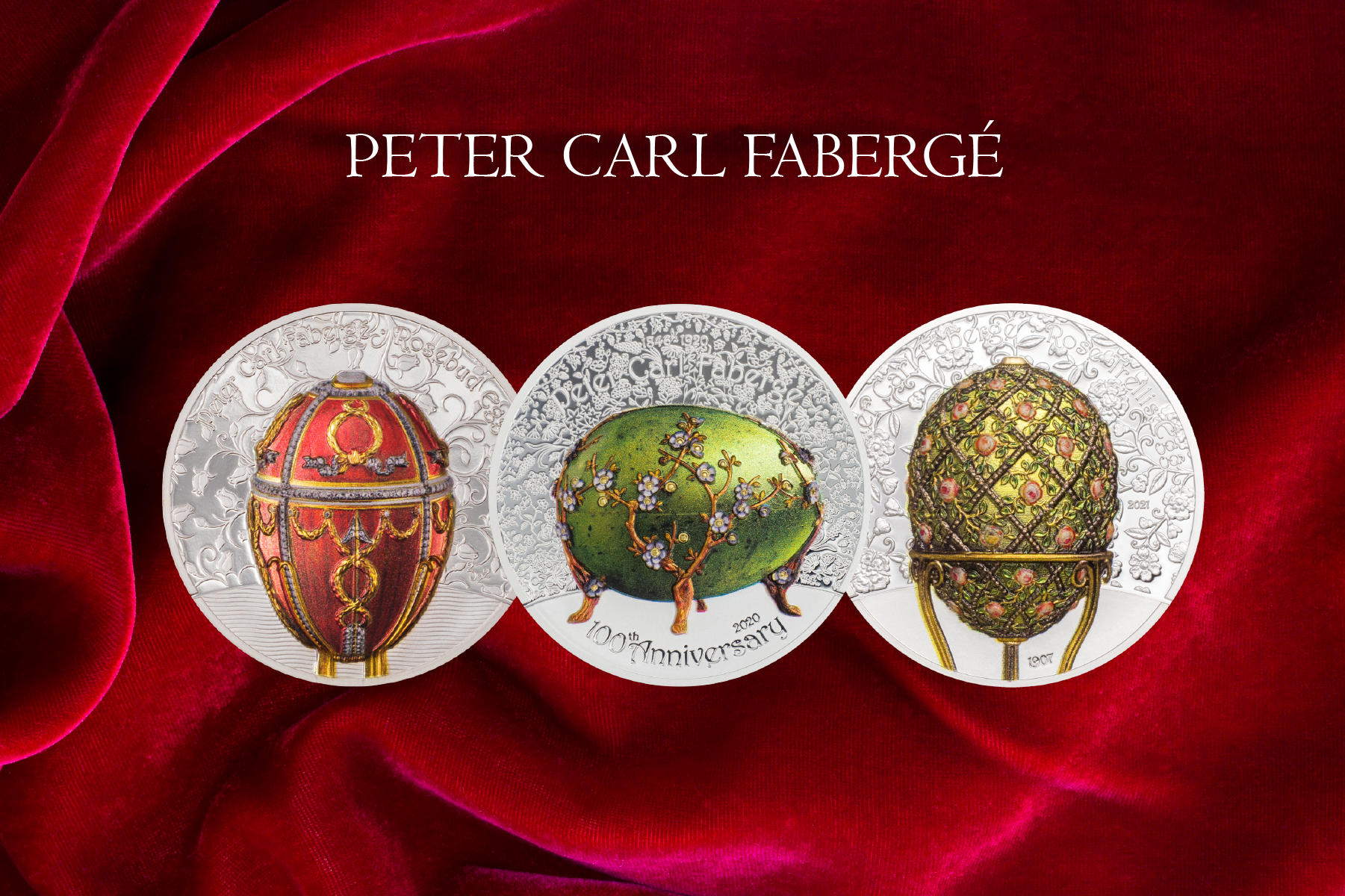 Peter Carl Faberge Egg 2 oz Silver Coins