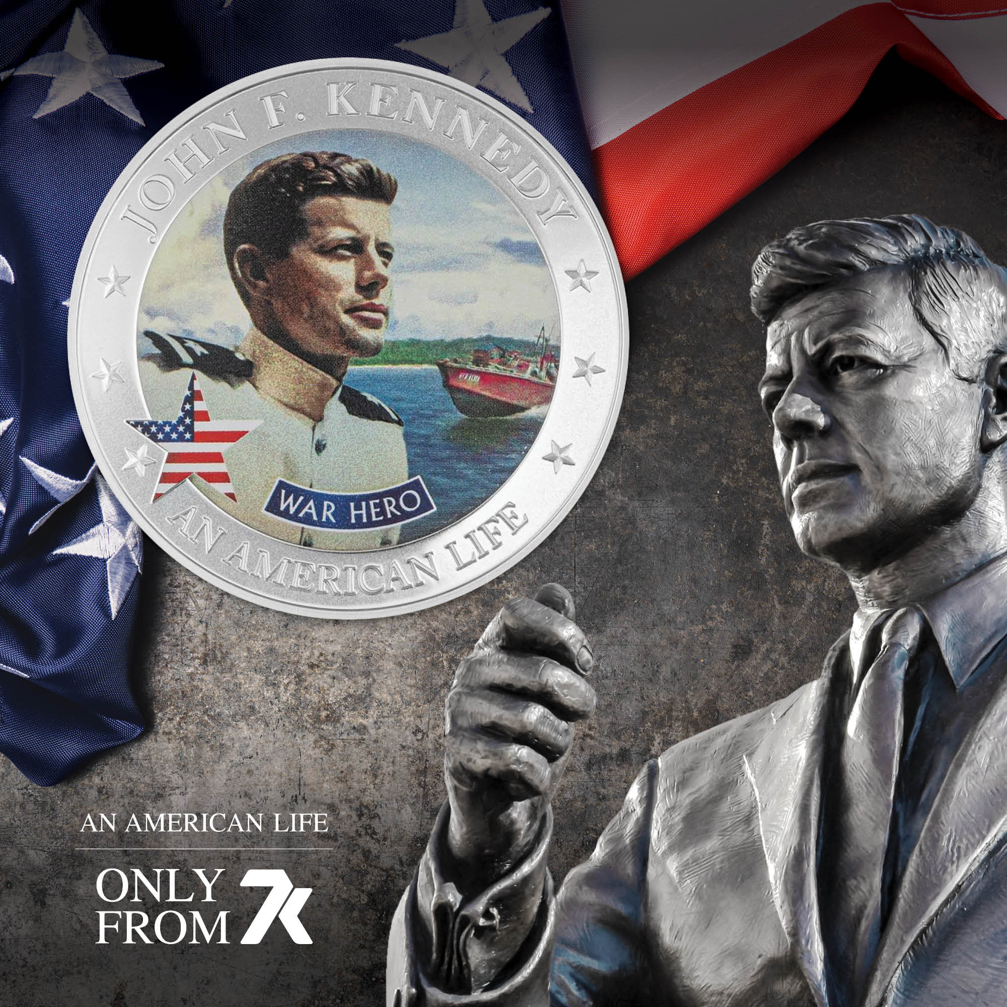 2023 Life of Kennedy War Hero 1/2 oz Silver Coin