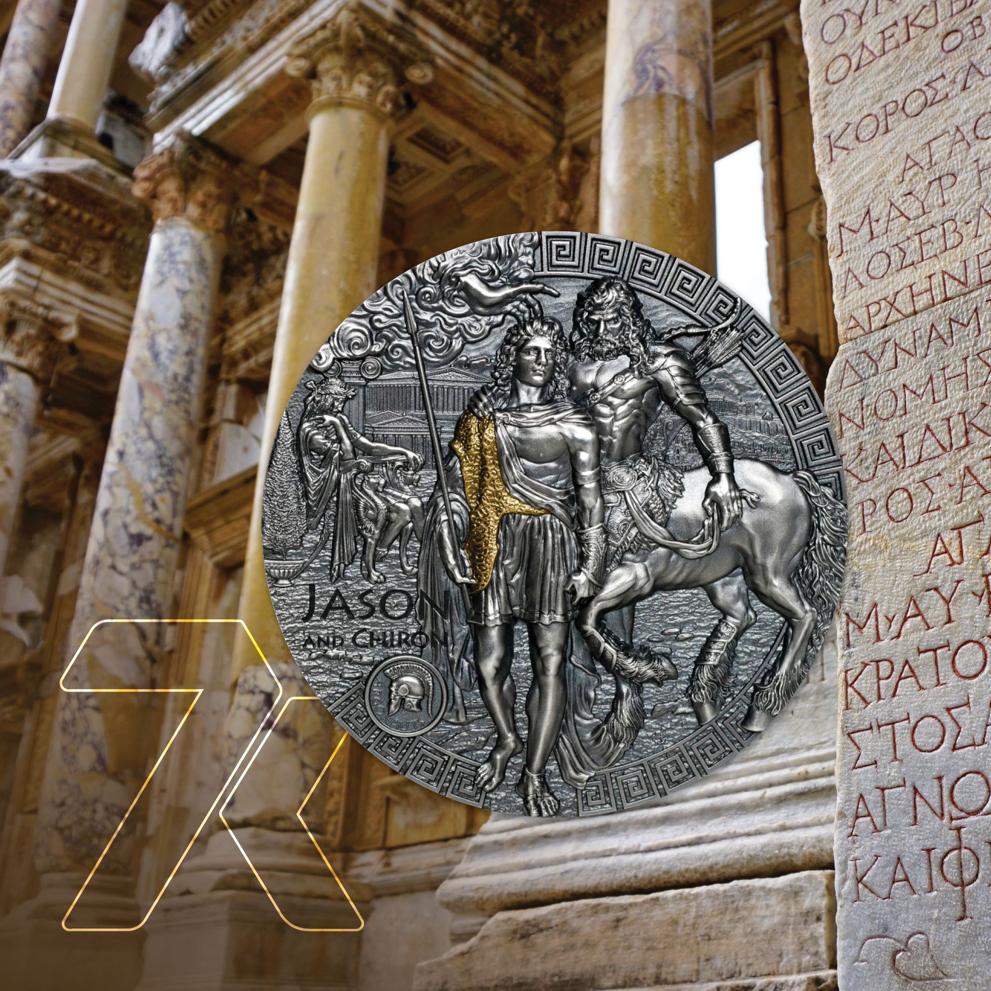 2022 Argonauts Jason and Chiron 2 oz Silver Coin