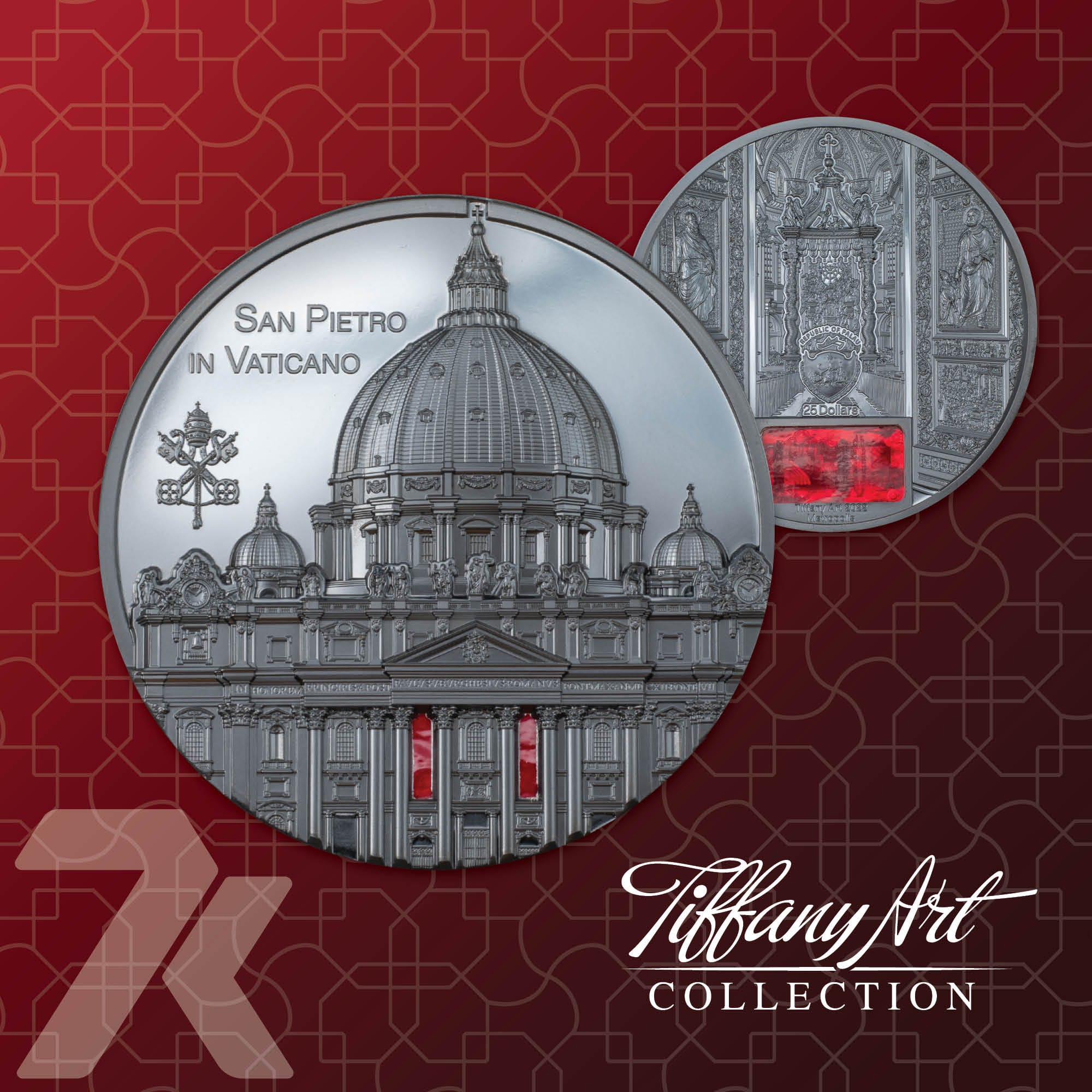 2022 Tiffany Art Metropolis San Pietro Black Proof 5 oz Silver Coin