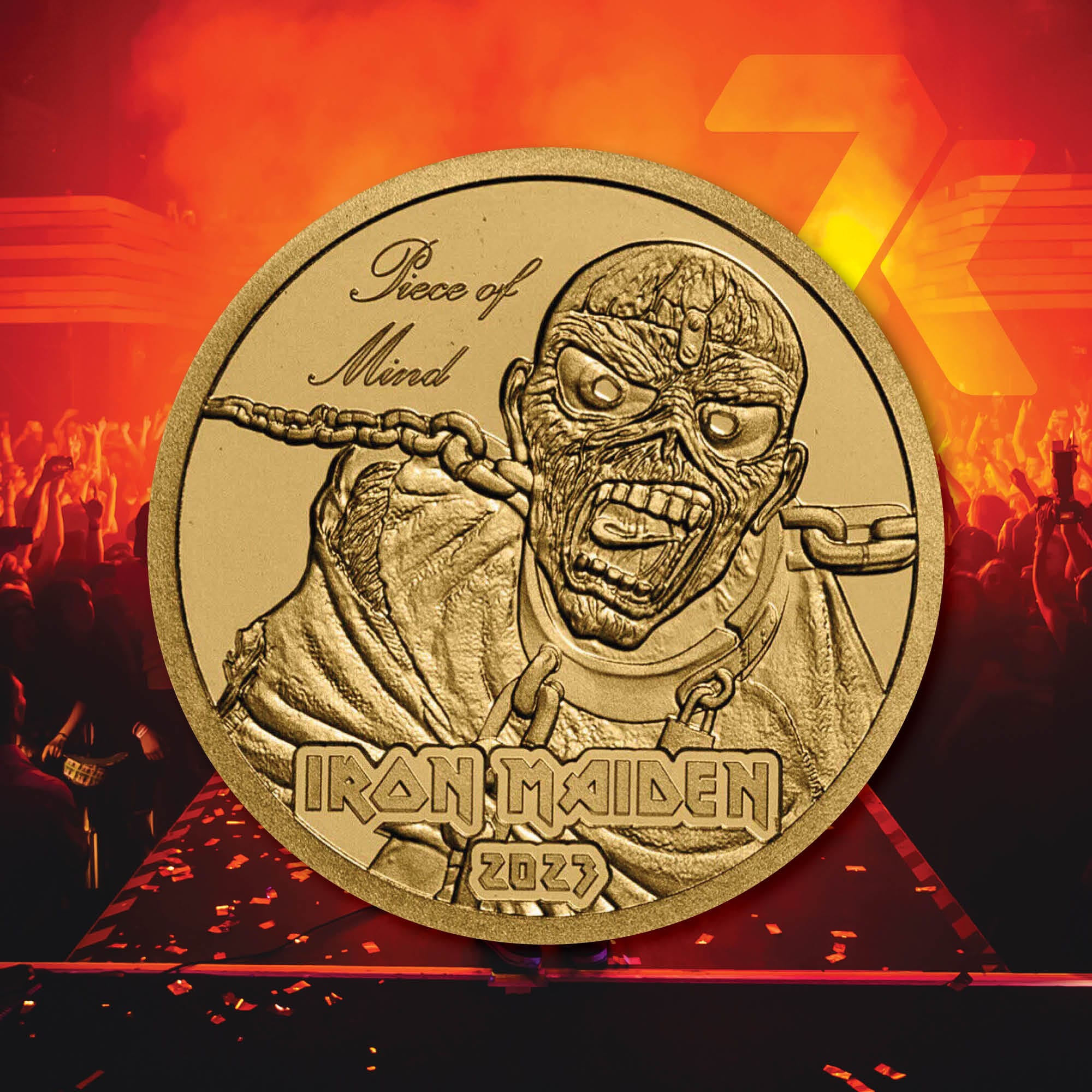 2023 Iron Maiden Piece Of Mind 1/2 Gram Gold Coin