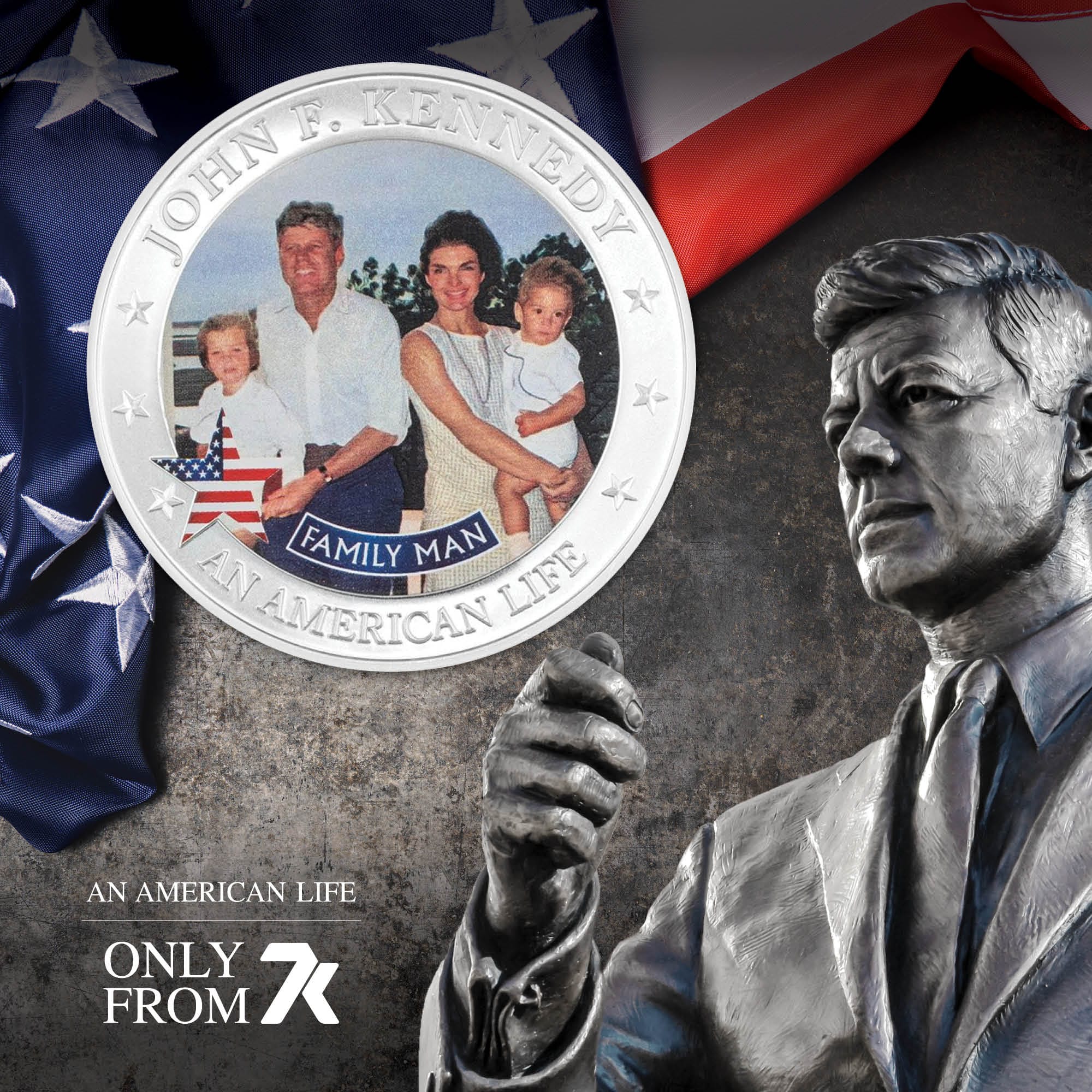 Life Of Kennedy Family Man 1/2 oz Silver Coin