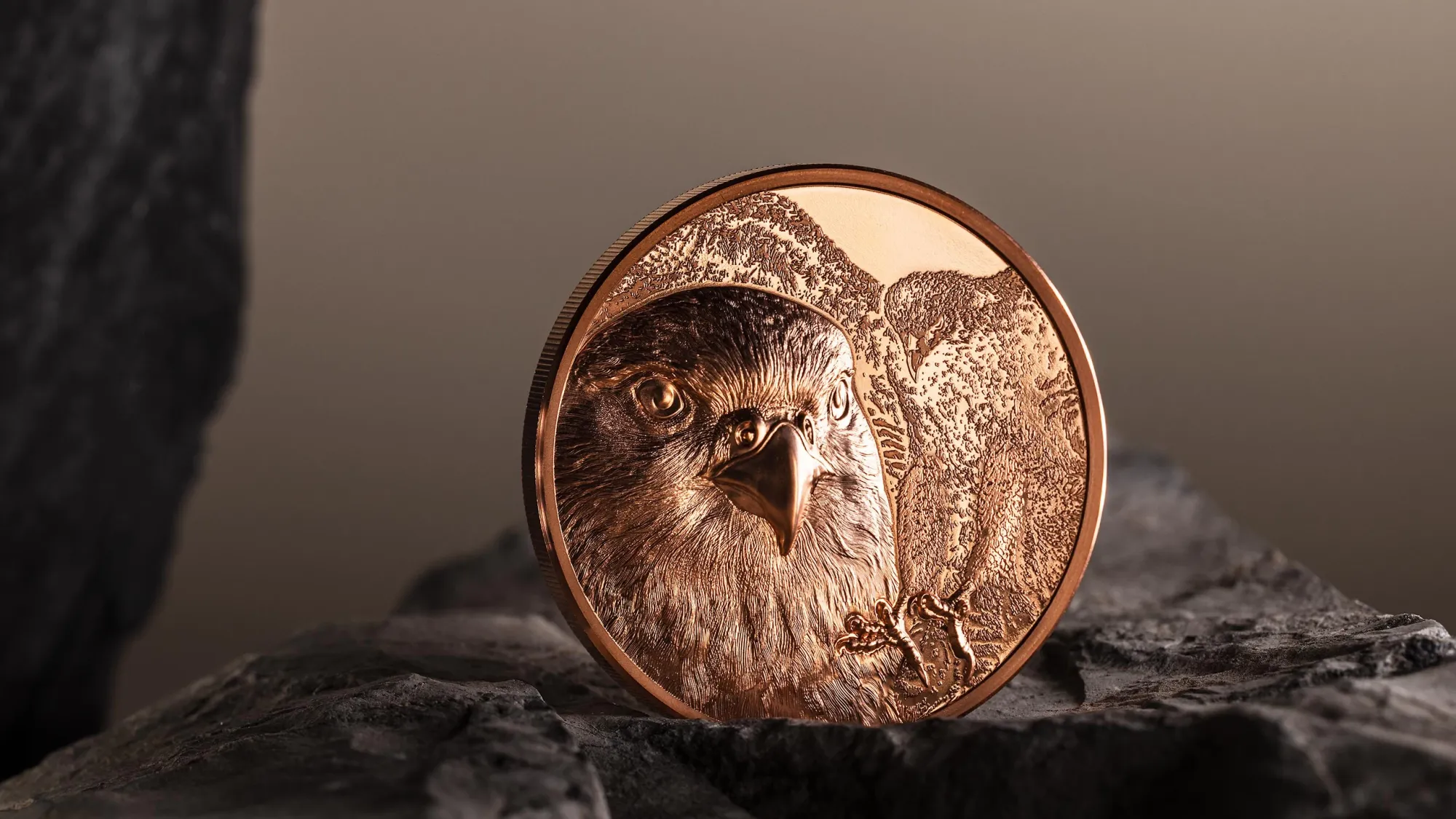 Mongolian Falcon 50-gram copper coin
