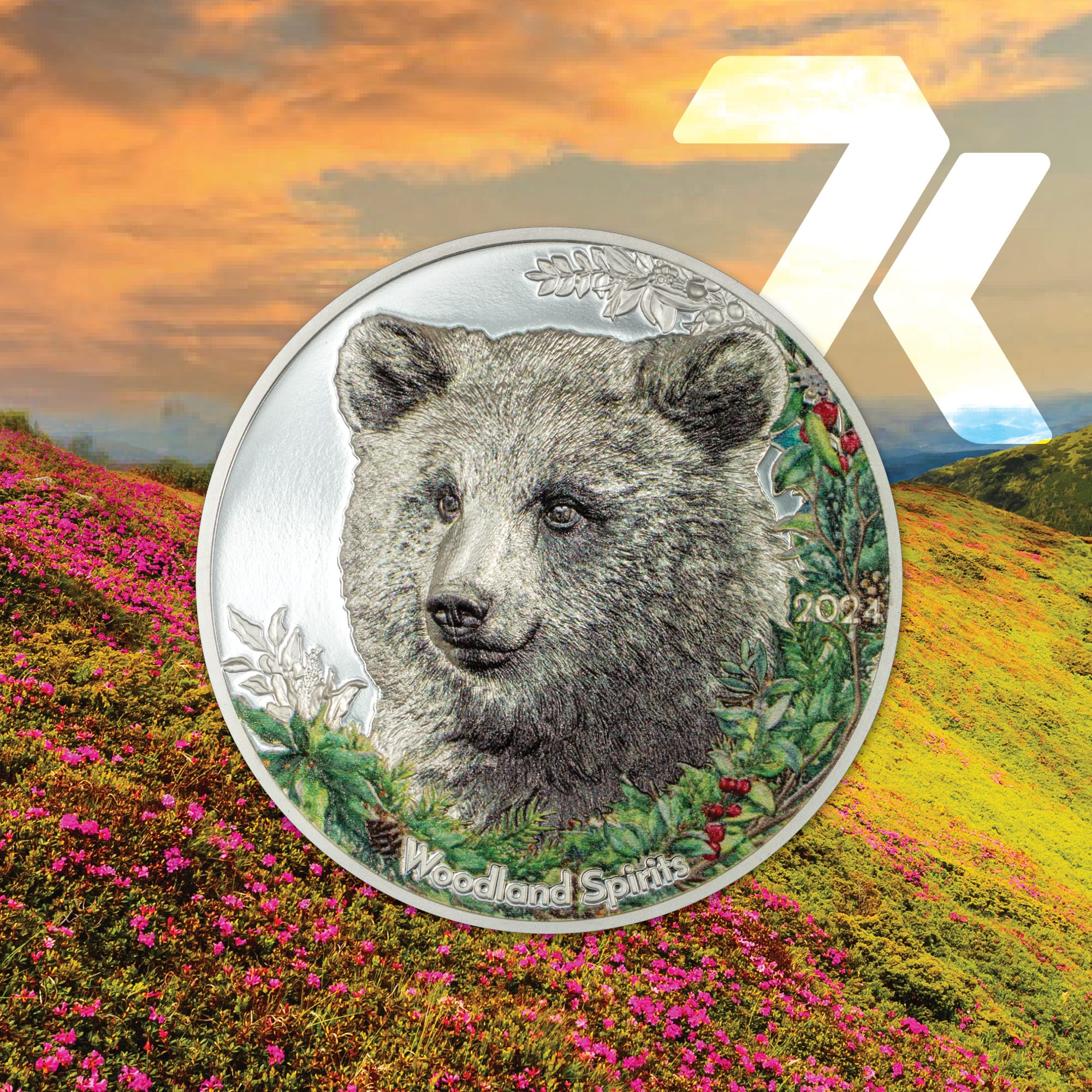 2024 Bear – Woodland Spirits 1-oz silver coin PF70 & PF69