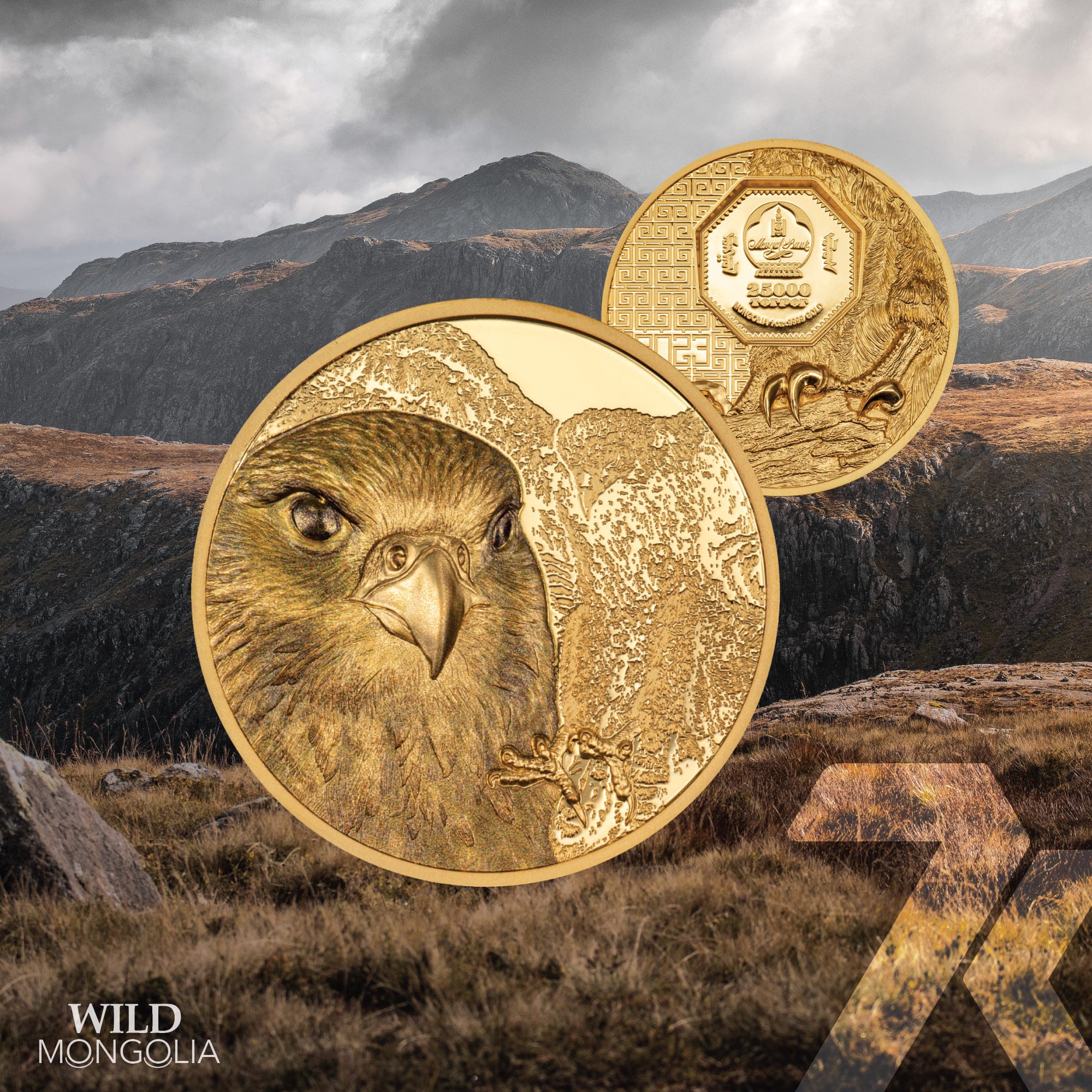 #2023 Wild Mongolia – Mongolian Falcon 1-oz gold PF70