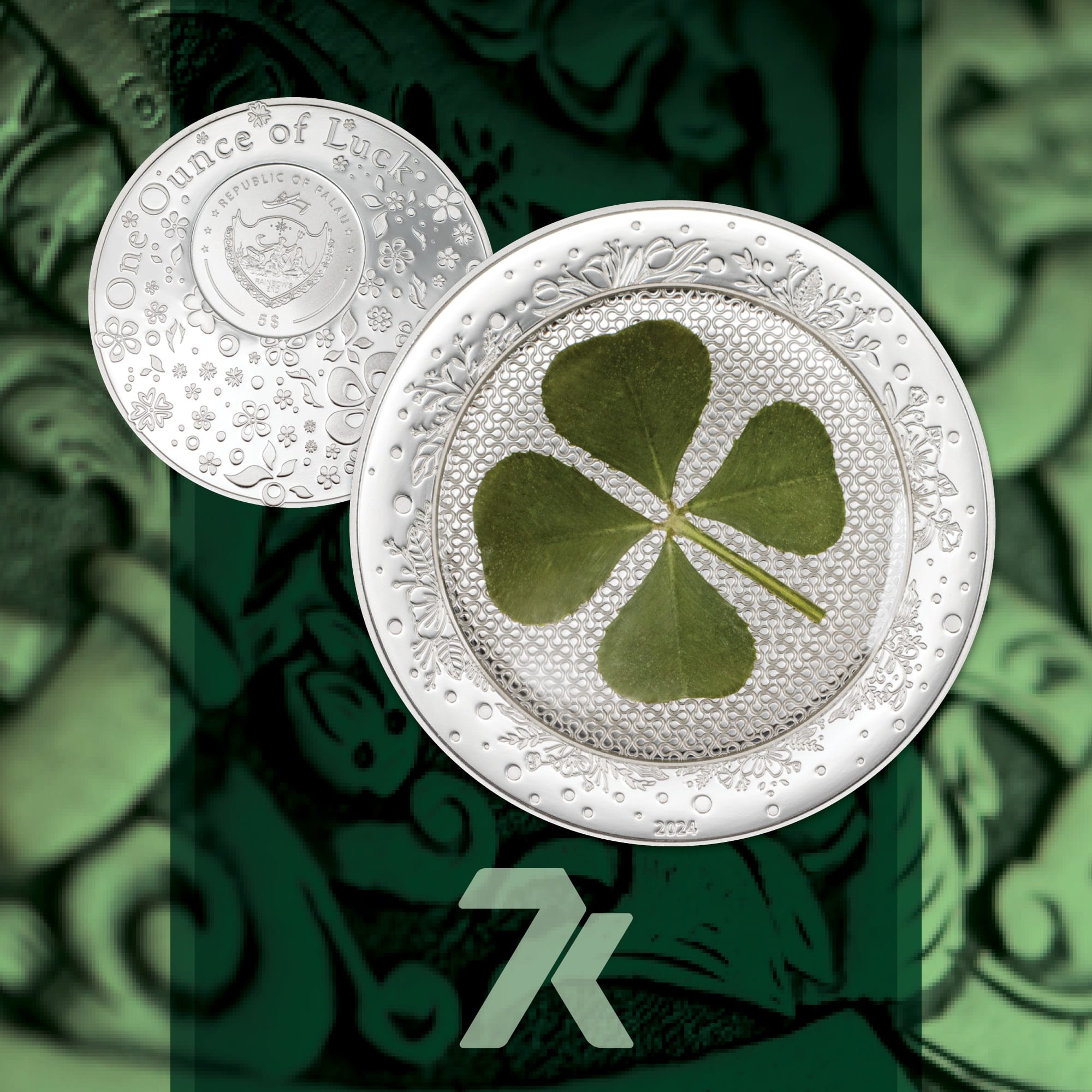 2024 Four Leaf Clovers – Ounce of Luck 1-oz silver PF70 & PF69