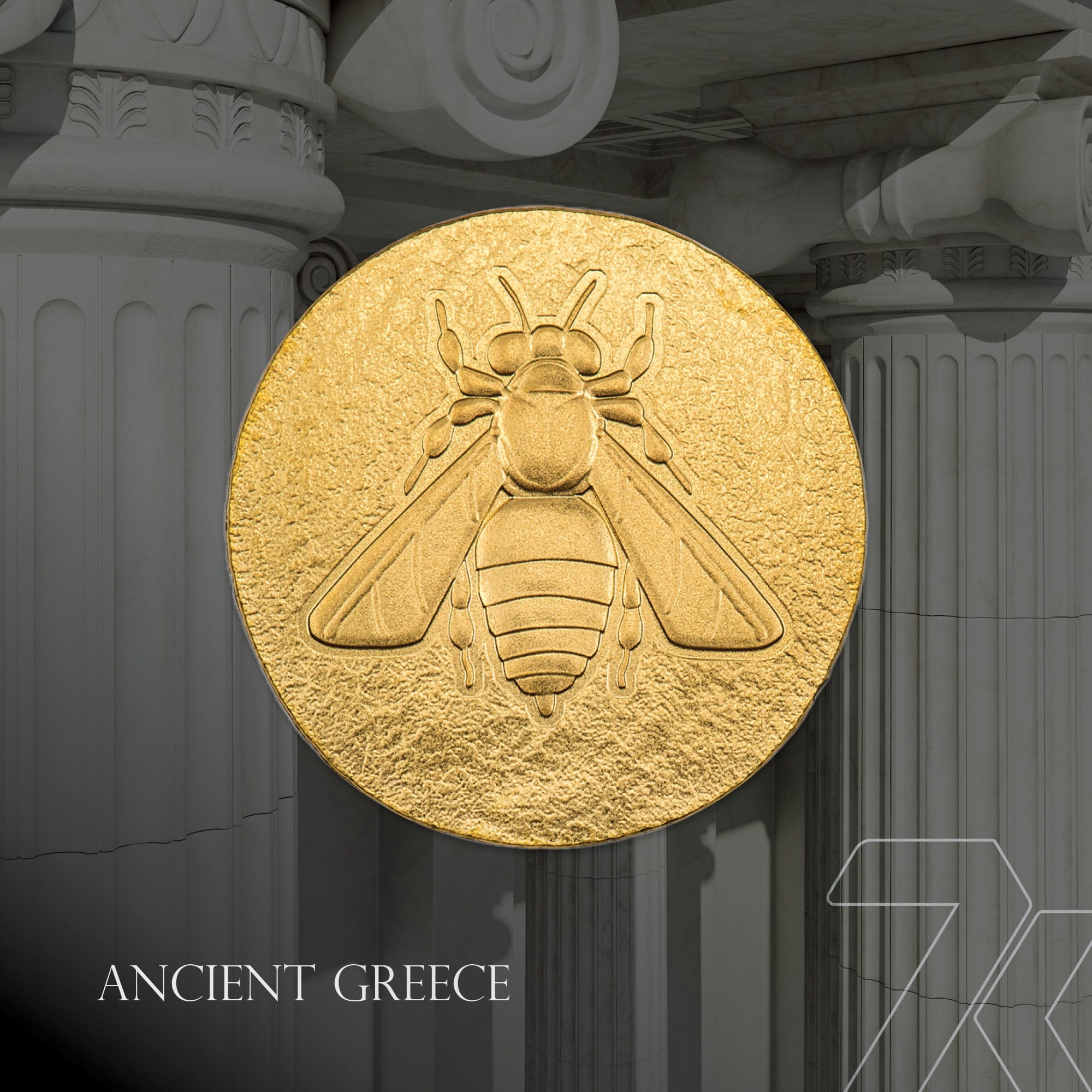 2023 Ancient Greece – Honey Bee ½-gram gold coin PF70