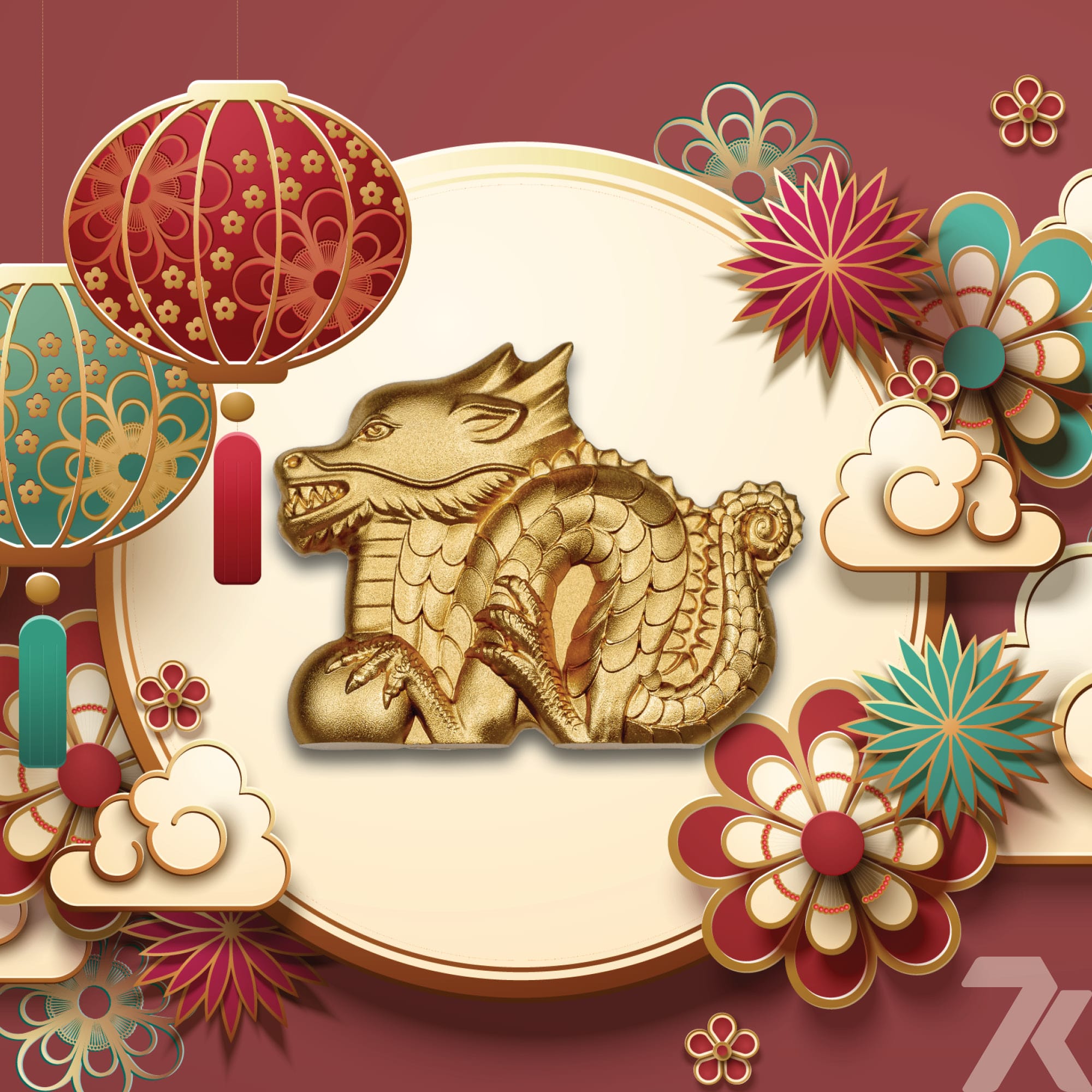 2024 Lunar Year Collection – Great Gilded Dragon 1-oz silver PF70