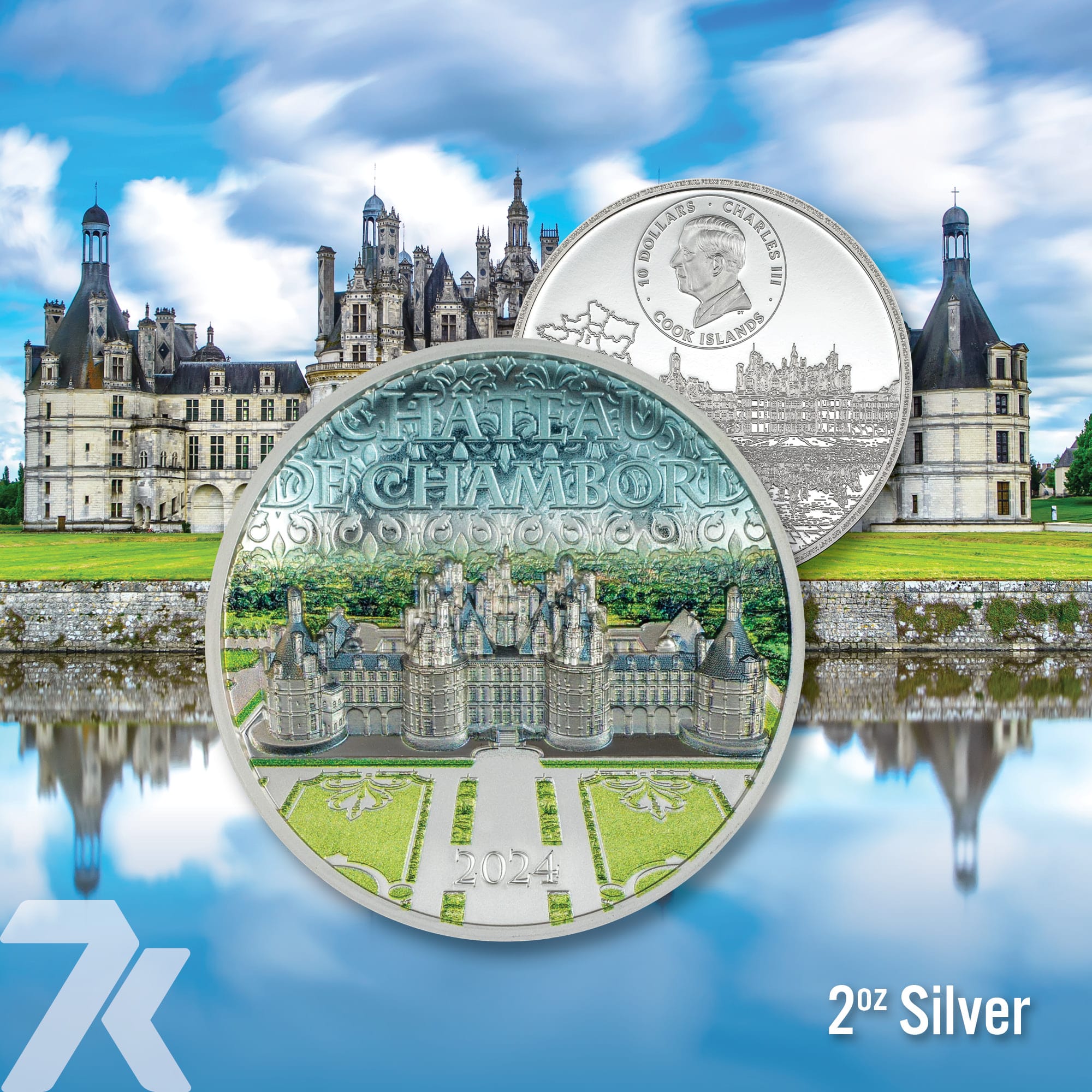 2024 Chateau de Chambord 2-oz silver PF70 & PF69