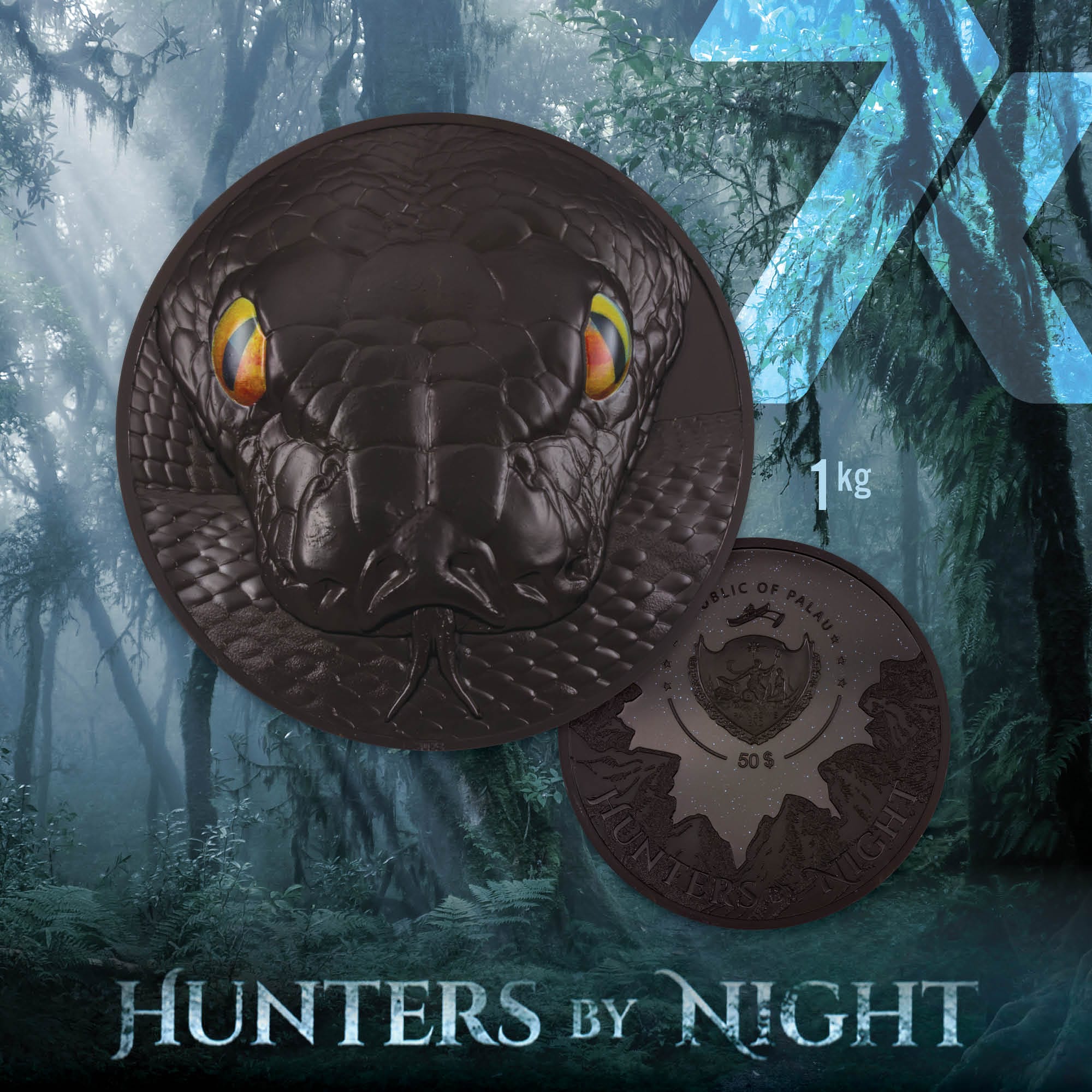 2023 Hunters by Night – Python 1-kilo silver PF70