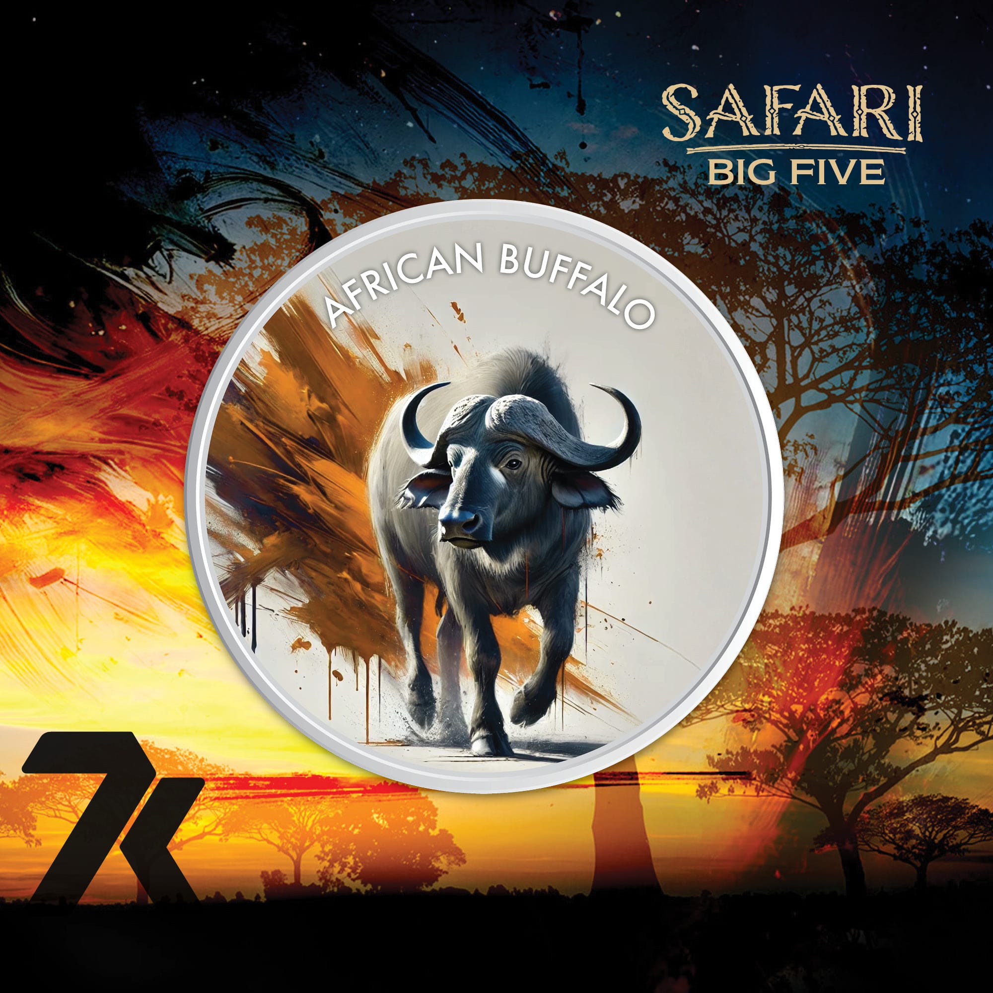 2025 Safari Big Five – African Buffalo 1-oz silver BU