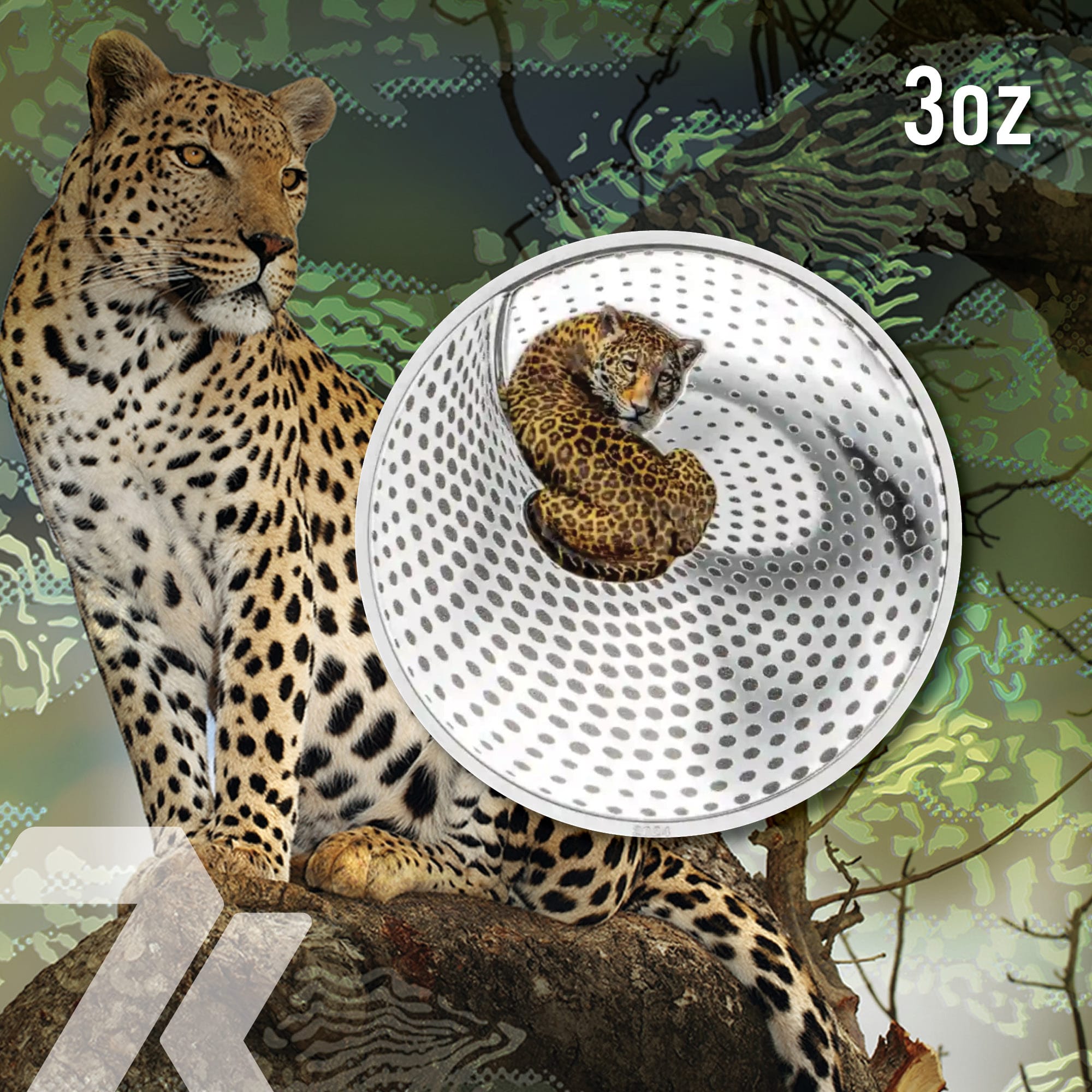 2024 Camouflage of Nature – Leopard 3-oz silver PF70